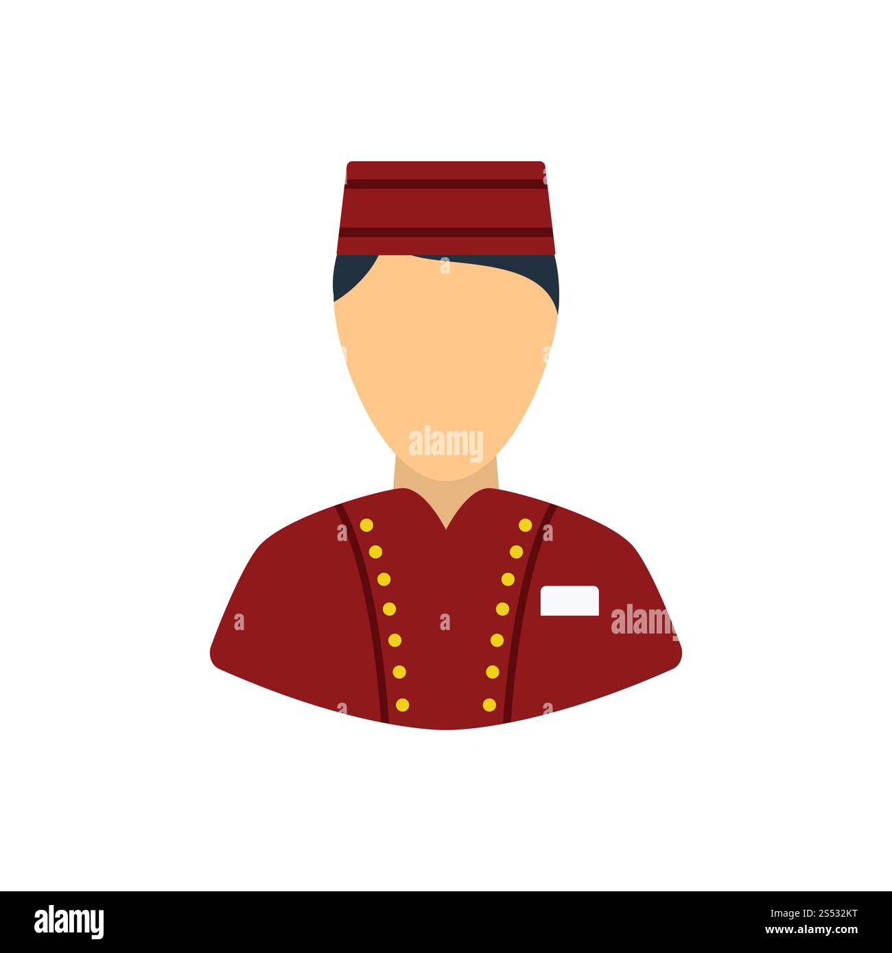 Hotel icona del ragazzo. Schermo piatto a colori e design. Illustrazione Vettoriale. Foto Stock