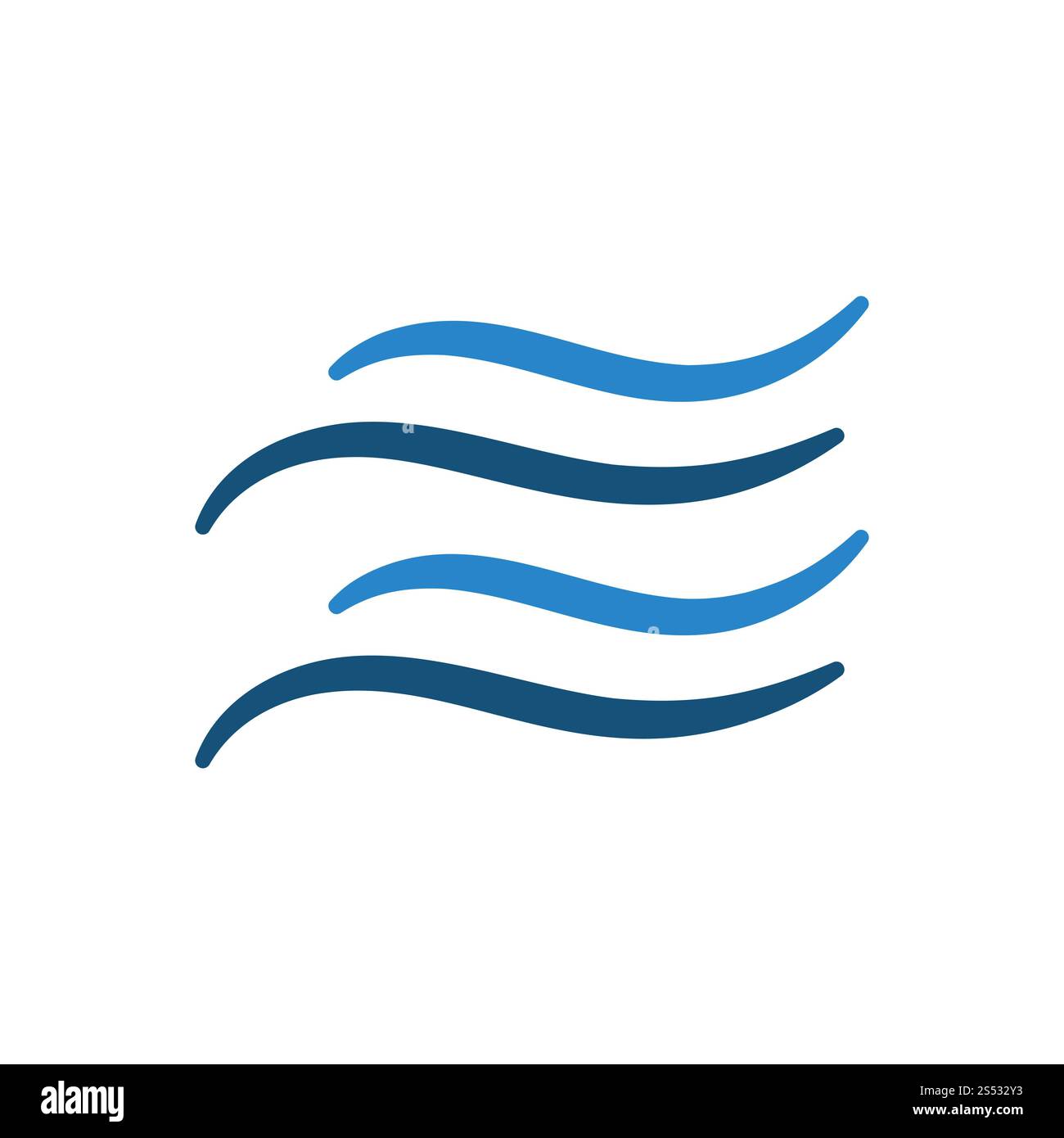 Acqua icona dell'onda. Schermo piatto a colori e design. Illustrazione Vettoriale. Foto Stock