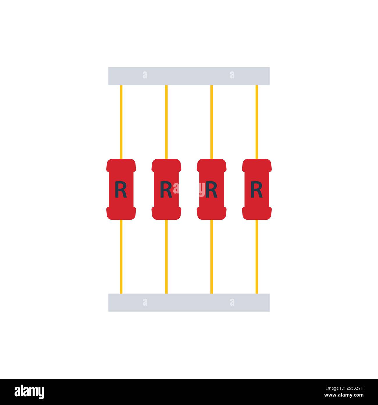 Resistore icona nastro. Schermo piatto a colori e design. Illustrazione Vettoriale. Foto Stock