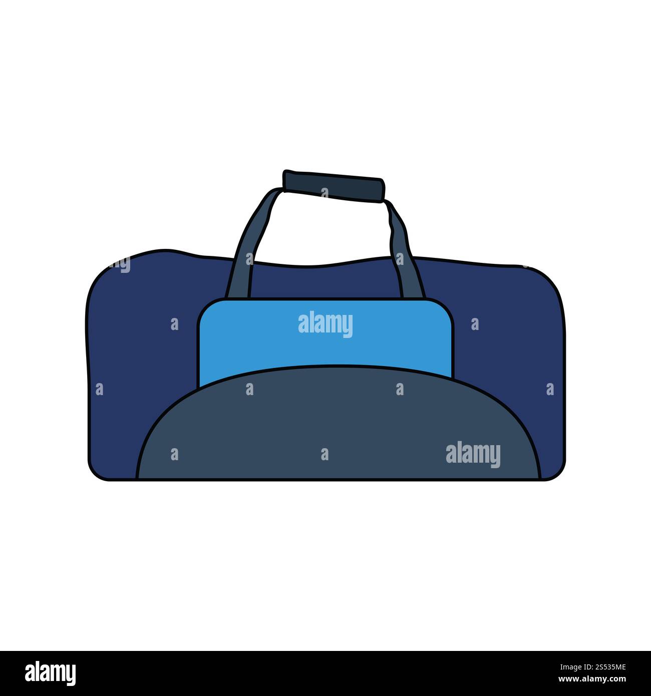 Design piatto icona del sacchetto di fitness nella UI di colori. Illustrazione Vettoriale. Foto Stock