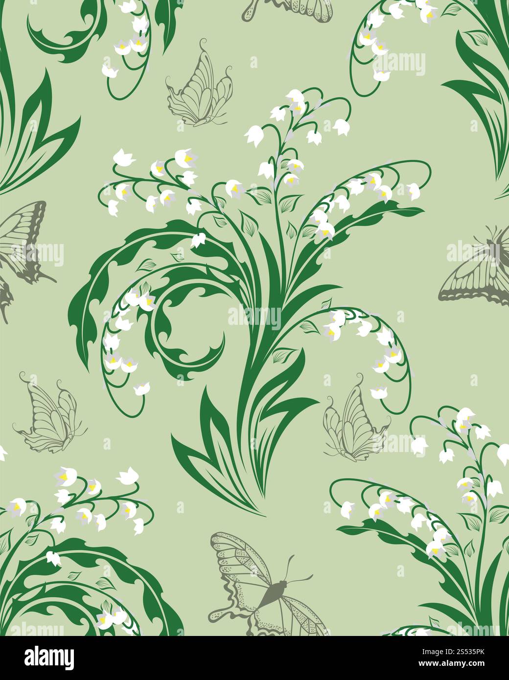Vettore senza giunture motivo floreale. Per facile rendere seamless pattern appena trascinare tutti i gruppo nella barra di campioni e di utilizzarlo per il riempimento di tutti i contorni. EPS 10. Foto Stock