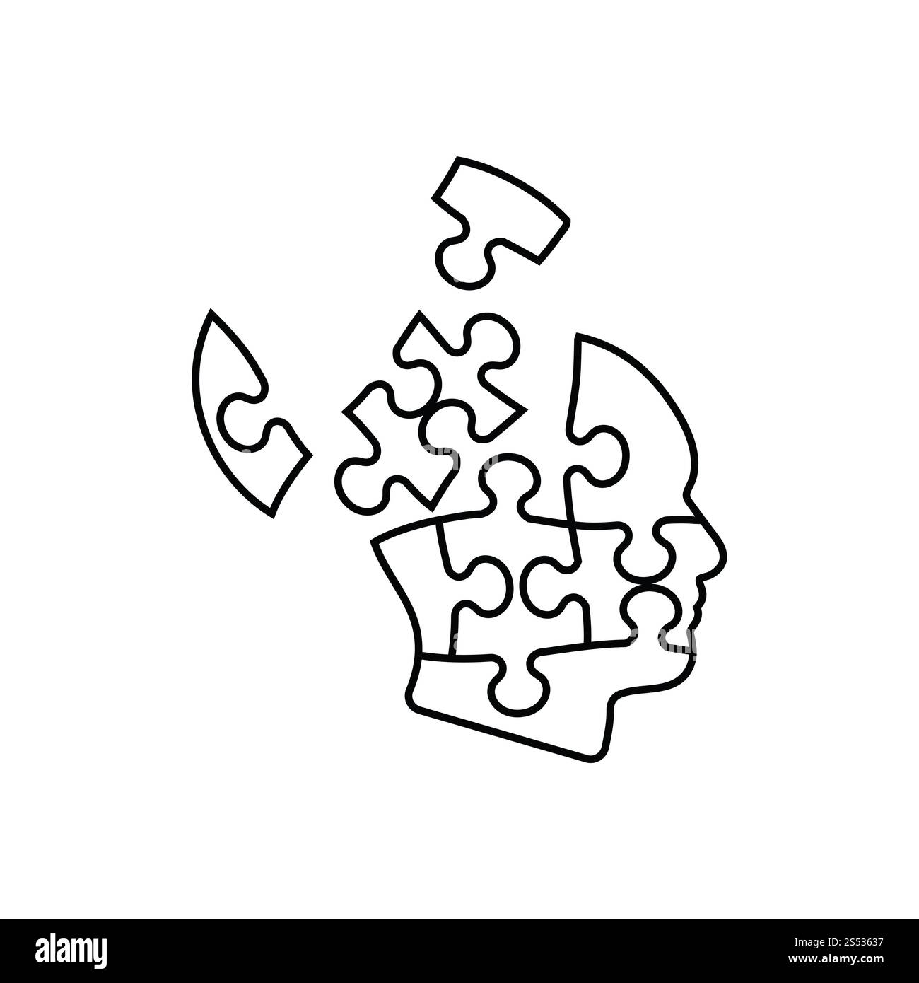 Icona della soluzione. Linea sottile design. Illustrazione Vettoriale. Foto Stock