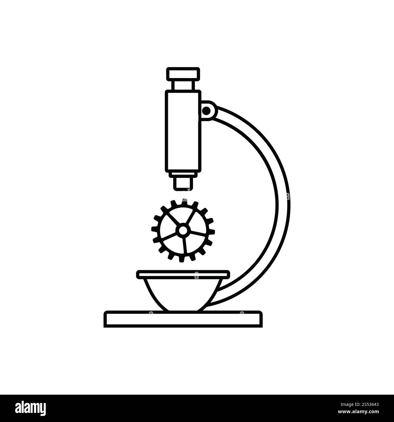 Icona di ricerca. Linea sottile design. Illustrazione Vettoriale. Foto Stock