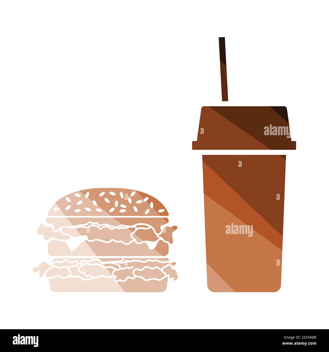 Il fast food icona. Schermo piatto a colori e design. Illustrazione Vettoriale. Foto Stock
