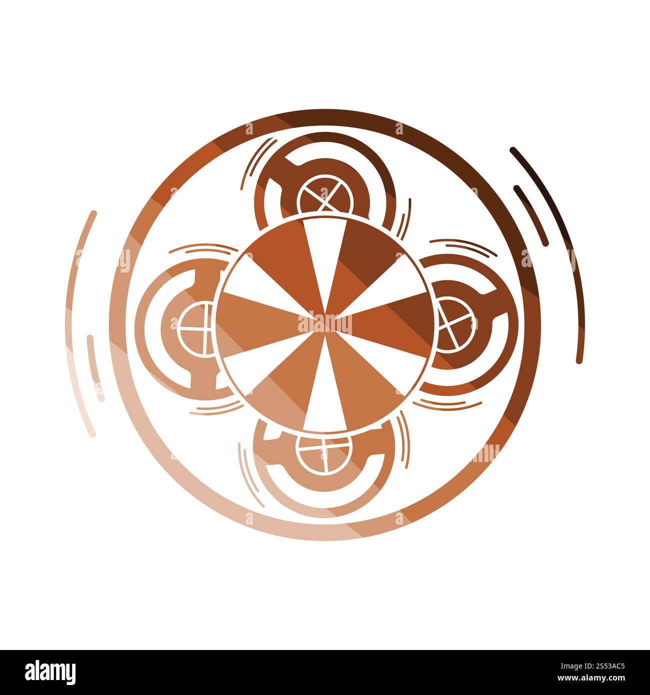 Giostra vista icona. Schermo piatto a colori e design. Illustrazione Vettoriale. Foto Stock