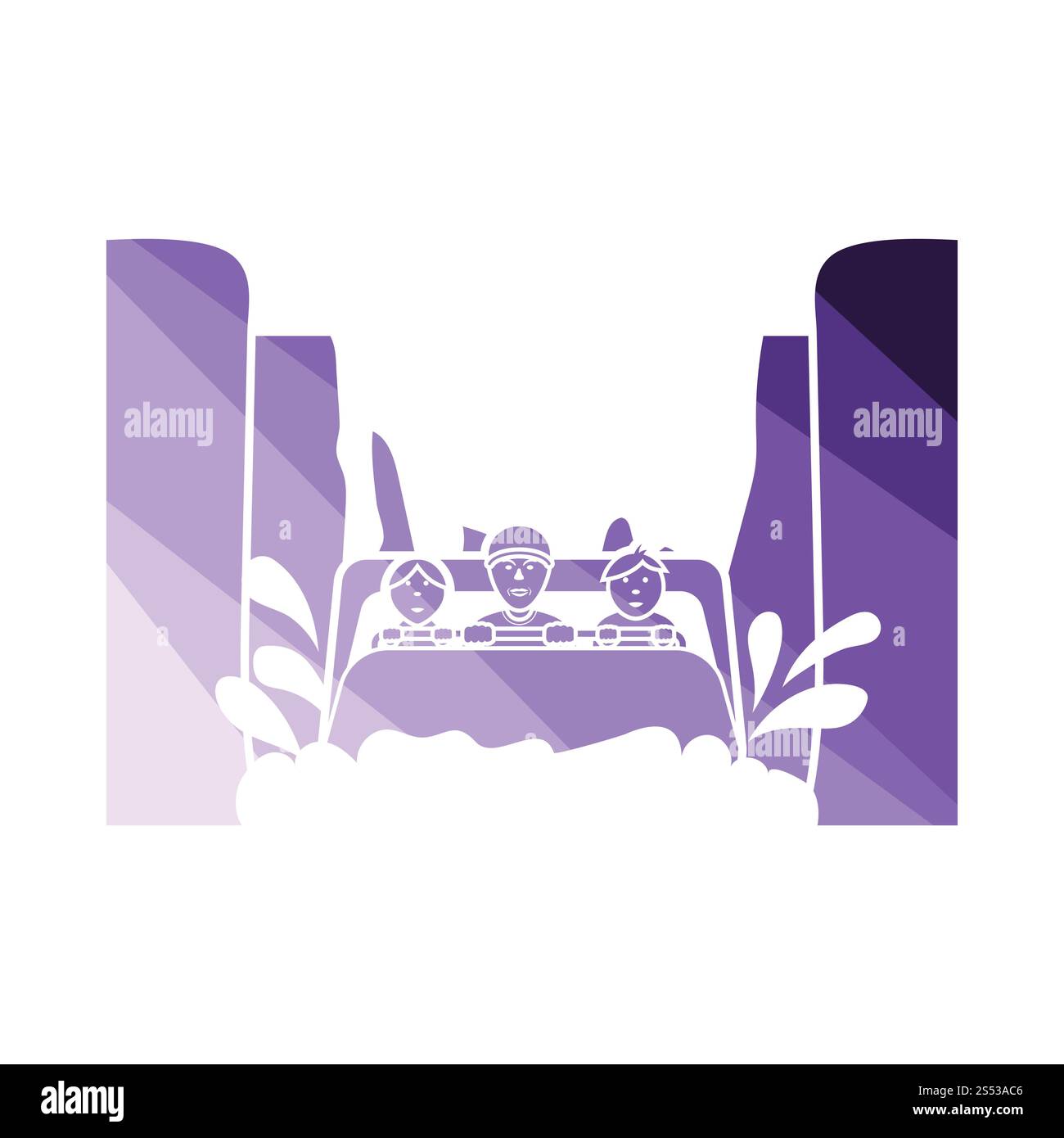 Acqua in barca icona. Schermo piatto a colori e design. Illustrazione Vettoriale. Foto Stock