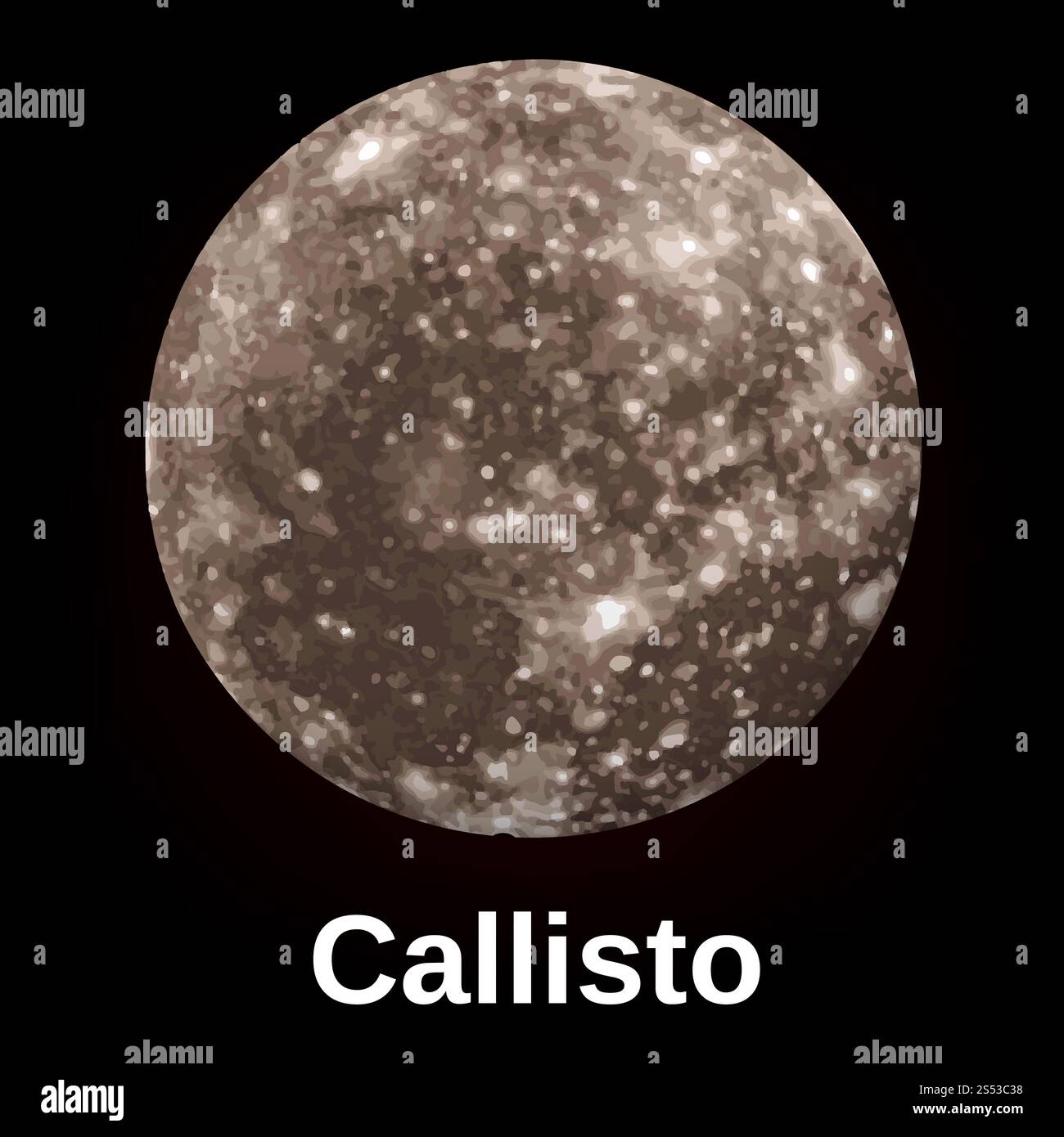 Icona Callisto. Illustrazione realistica dell'icona vettoriale callisto per il web design. Icona Callisto, stile realistico Foto Stock