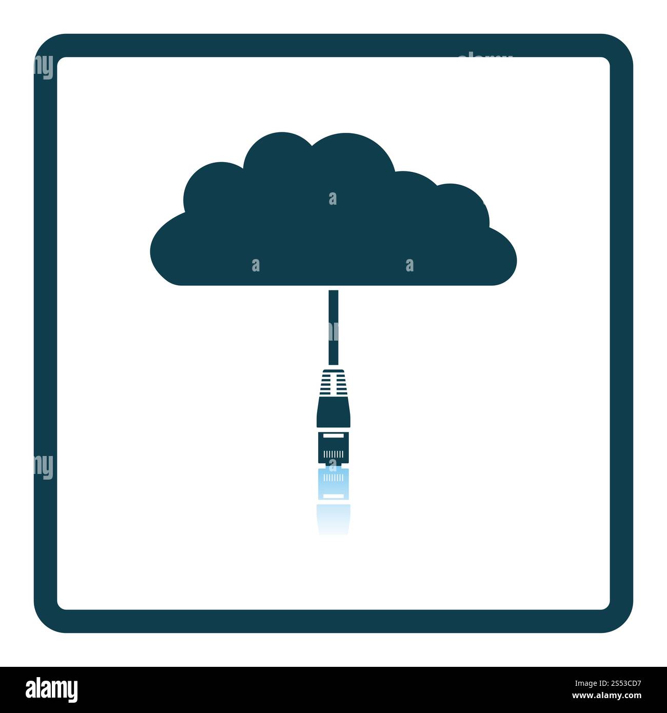 Rete Icona Cloud. Piazza riflessione Shadow Design. Illustrazione Vettoriale. Foto Stock Rete Icona Cloud. Piazza riflessione Shadow Design. Illustrazione Vettoriale. Foto Stock