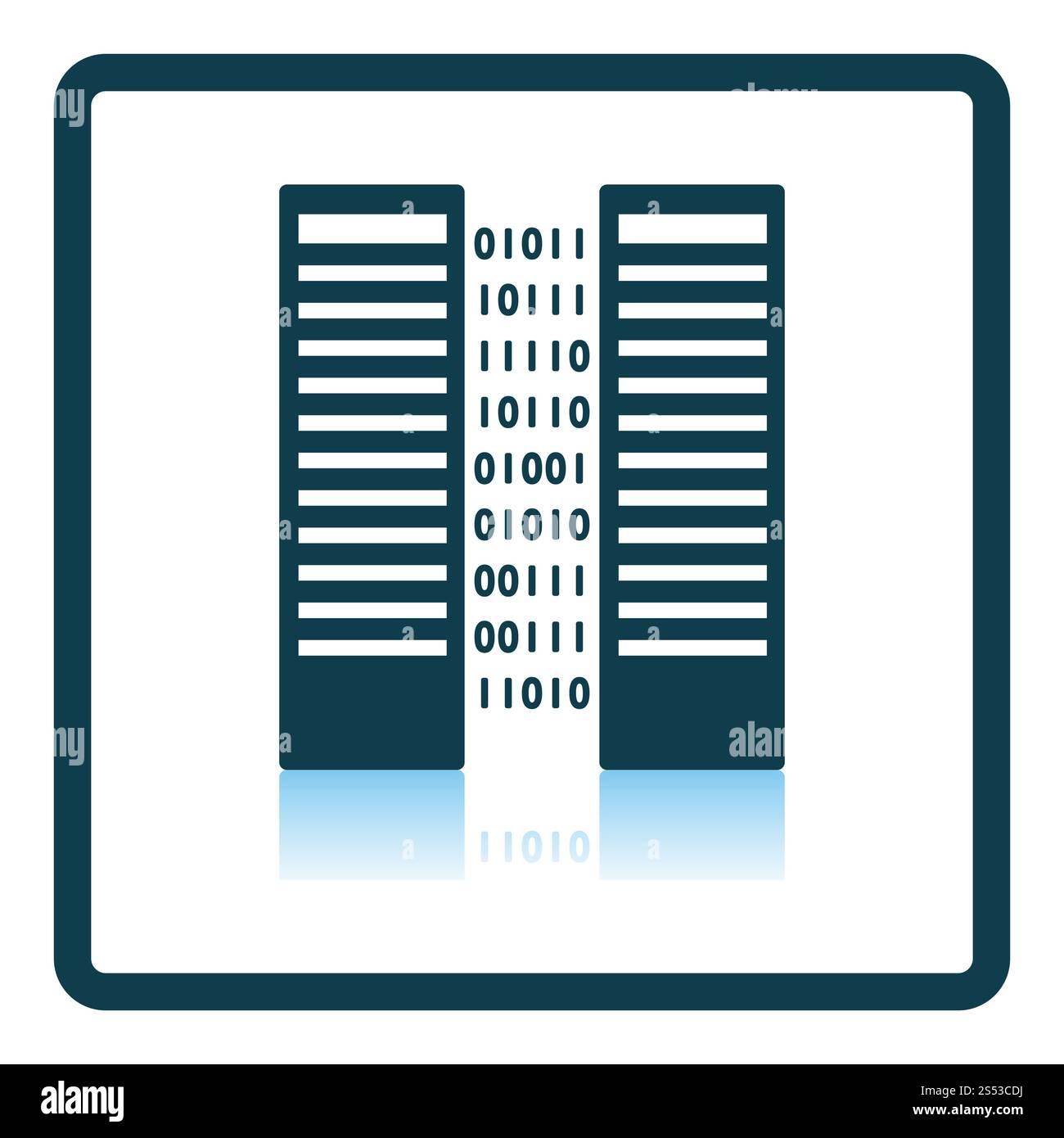 Icona del Server. Piazza riflessione Shadow Design. Illustrazione Vettoriale. Foto Stock