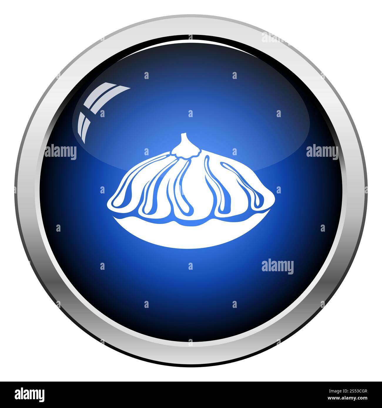 Bush Icona di zucca. Pulsante lucido Design. Illustrazione Vettoriale. Foto Stock