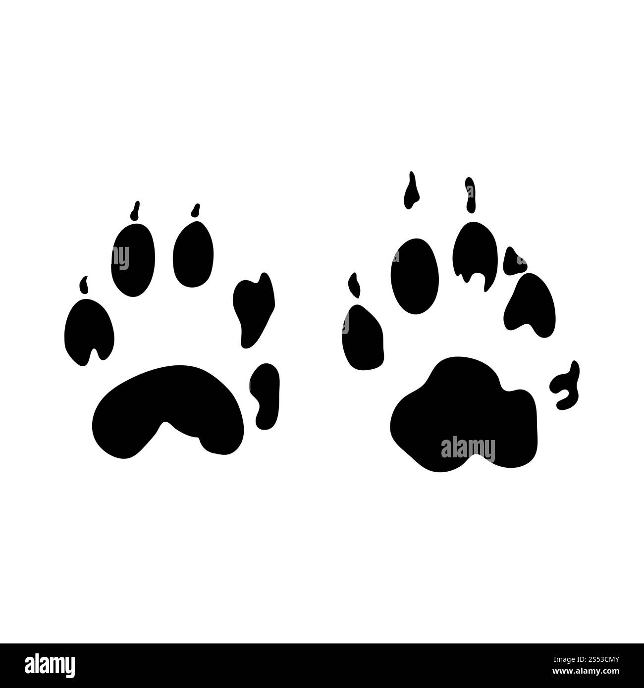 La Faina Footprint. Silhouette nera Design. Illustrazione Vettoriale. Foto Stock