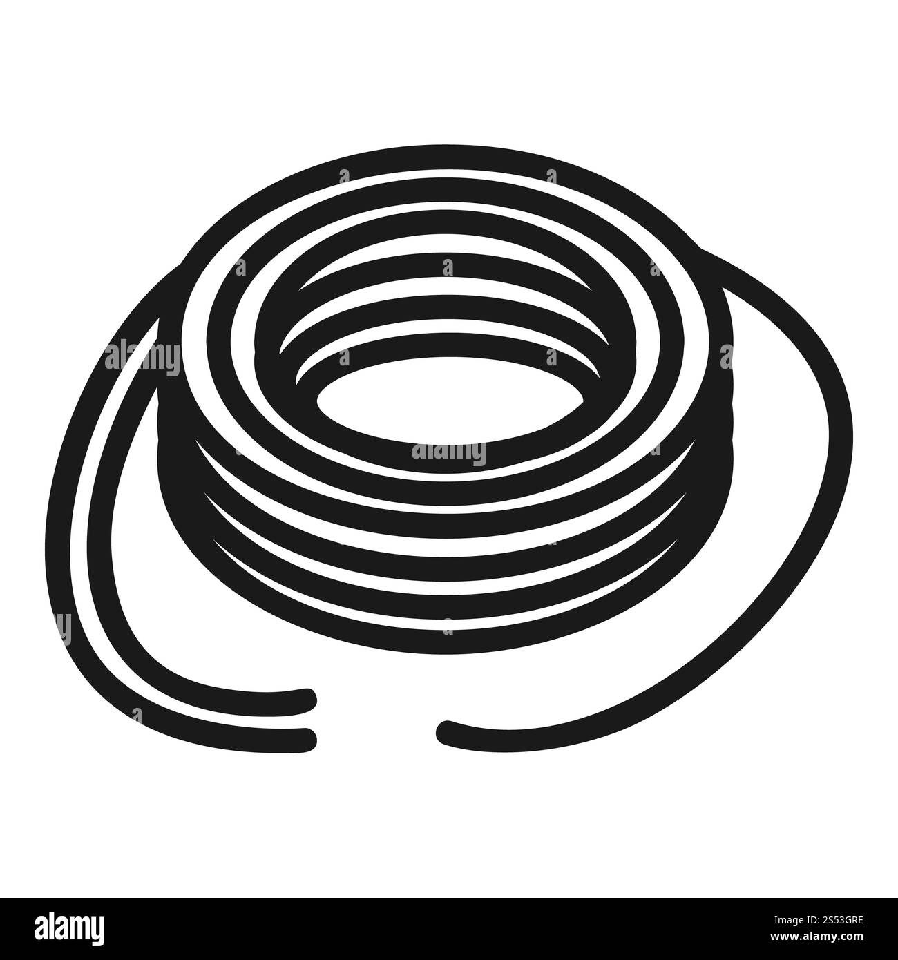 Icona del cavo di alimentazione cablato. Semplice illustrazione dell'icona vettoriale del cavo di alimentazione cablato per la progettazione Web isolata su sfondo bianco. Icona del cavo di alimentazione cablato, Foto Stock