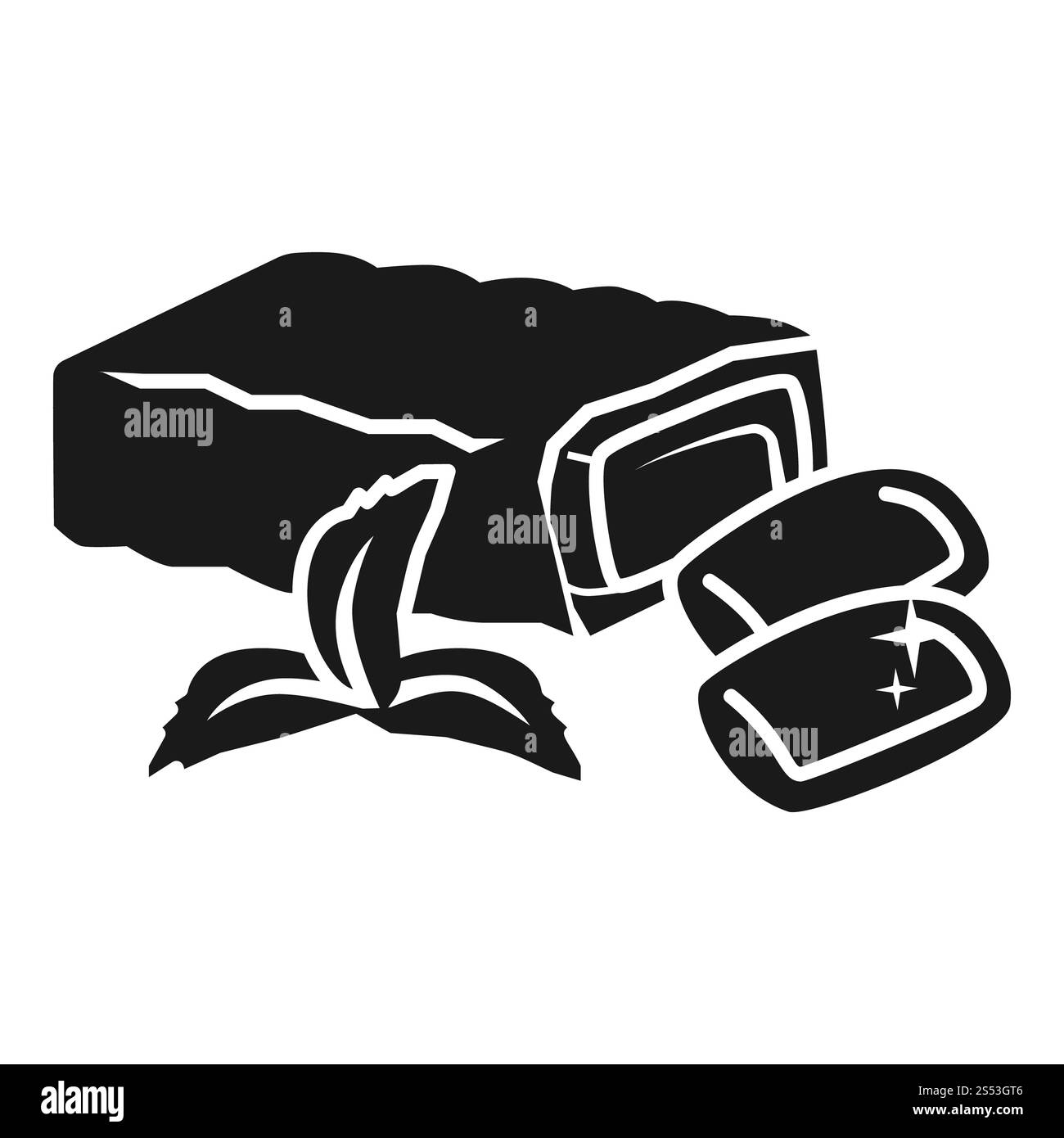 Icona delle gomme da imballaggio. Semplice illustrazione dell'icona vettoriale delle gomme da imballaggio per la progettazione del Web isolata su sfondo bianco. Icona delle gomme da imballaggio, semplice Foto Stock