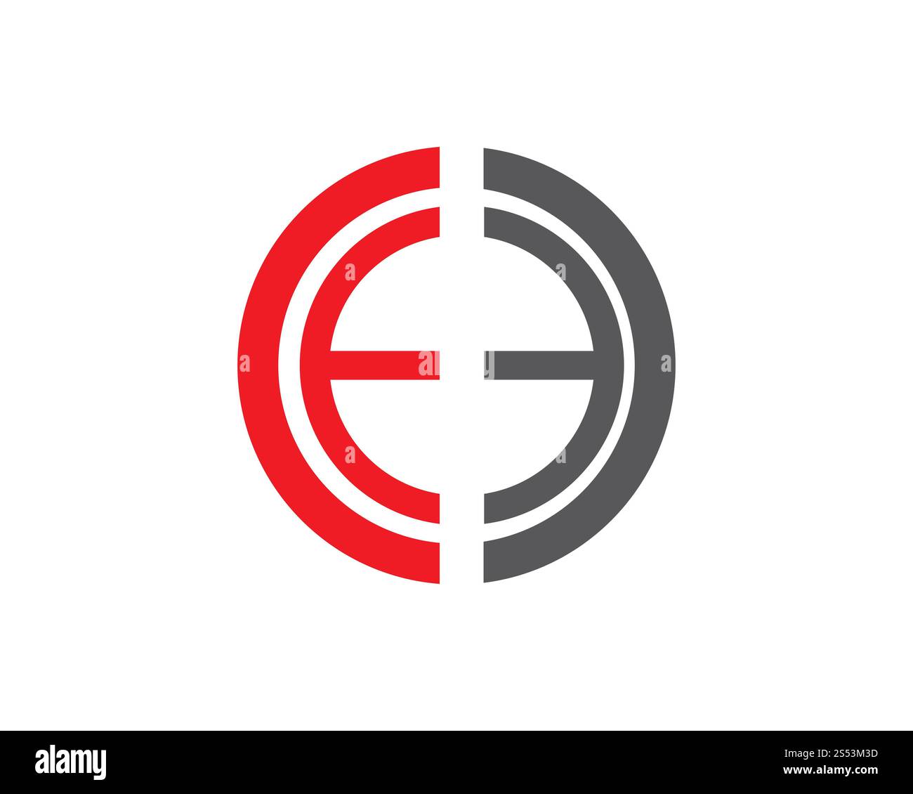 Icona vettoriale modello aziendale con logo lettera elettronica Foto Stock