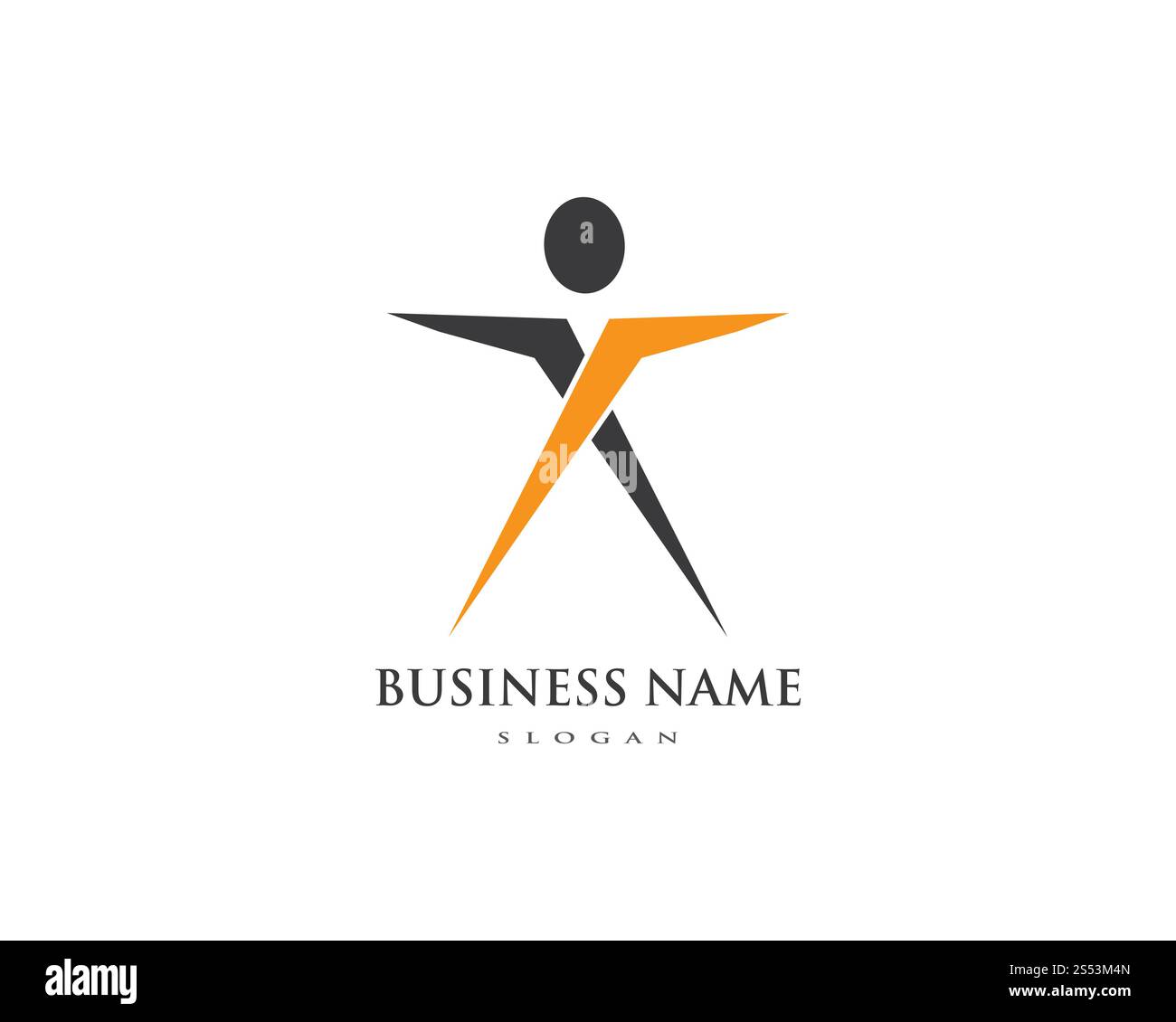 Il carattere umano segno logo Health care segno del logo Foto Stock