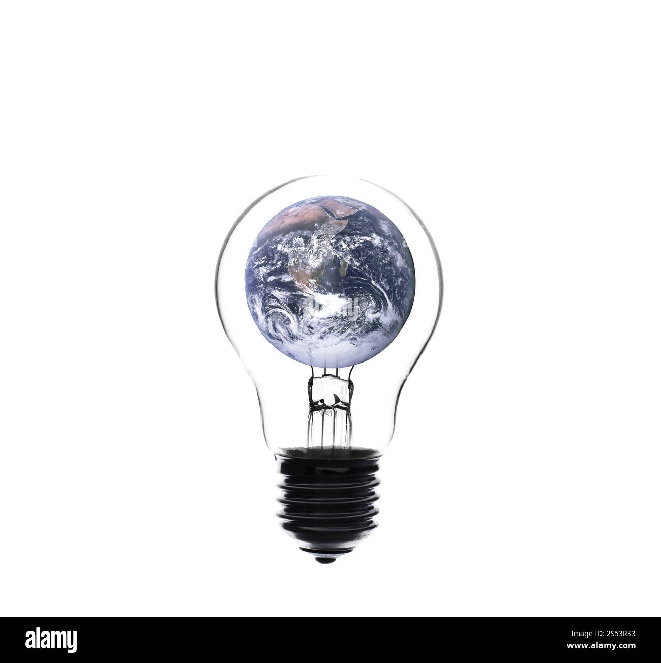 Mondo dentro la luce blub, elementi di questa immagine fornita dalla NASA Foto Stock