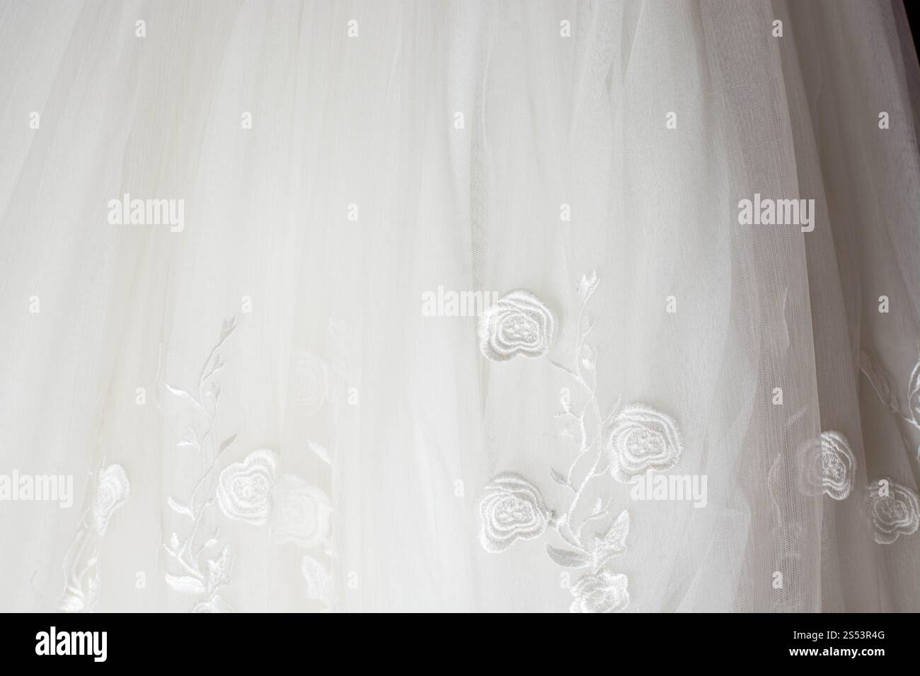 Sfondo bianco abito da sposa Foto Stock