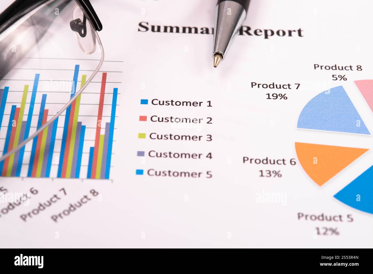 rapporto grafico aziendale, documento aziendale Foto Stock