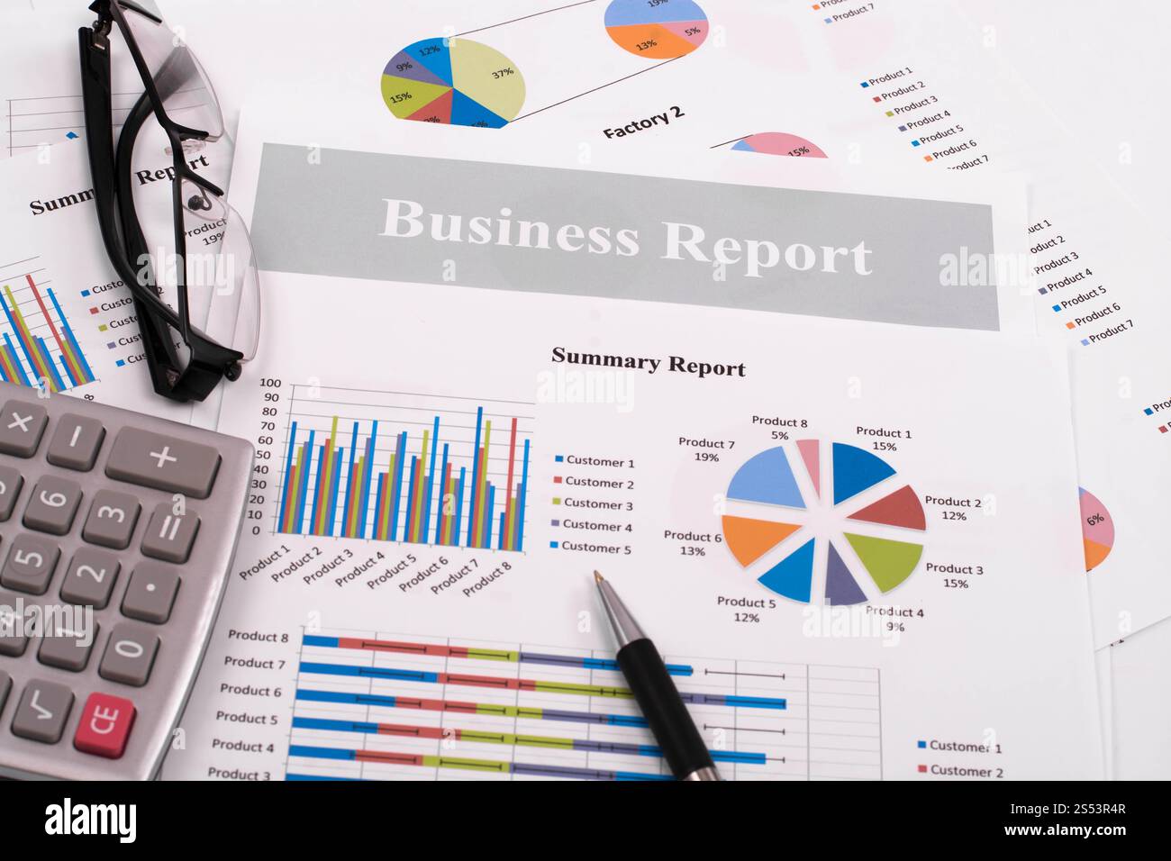 rapporto grafico aziendale, documento aziendale Foto Stock