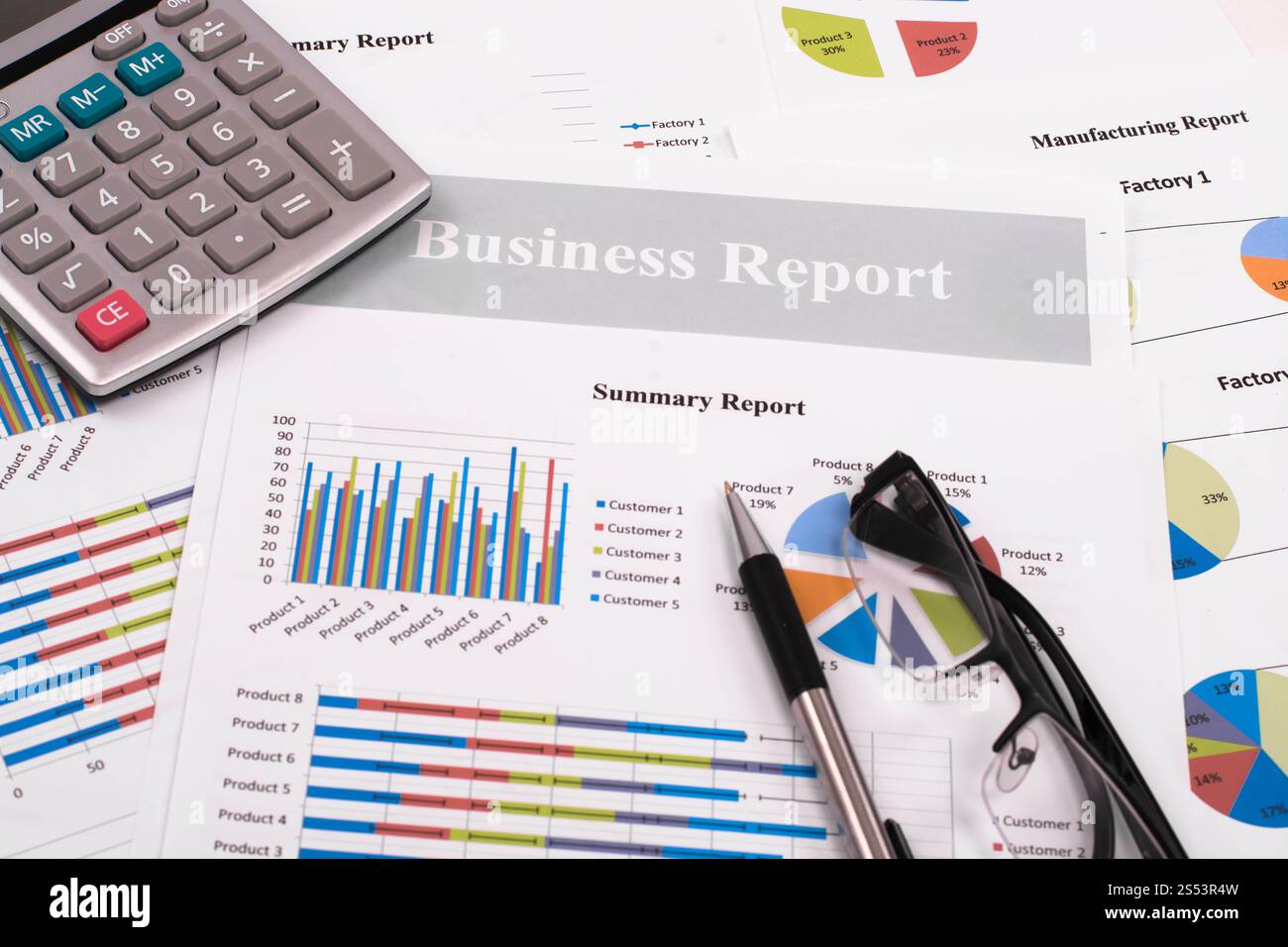 rapporto grafico aziendale, documento aziendale Foto Stock