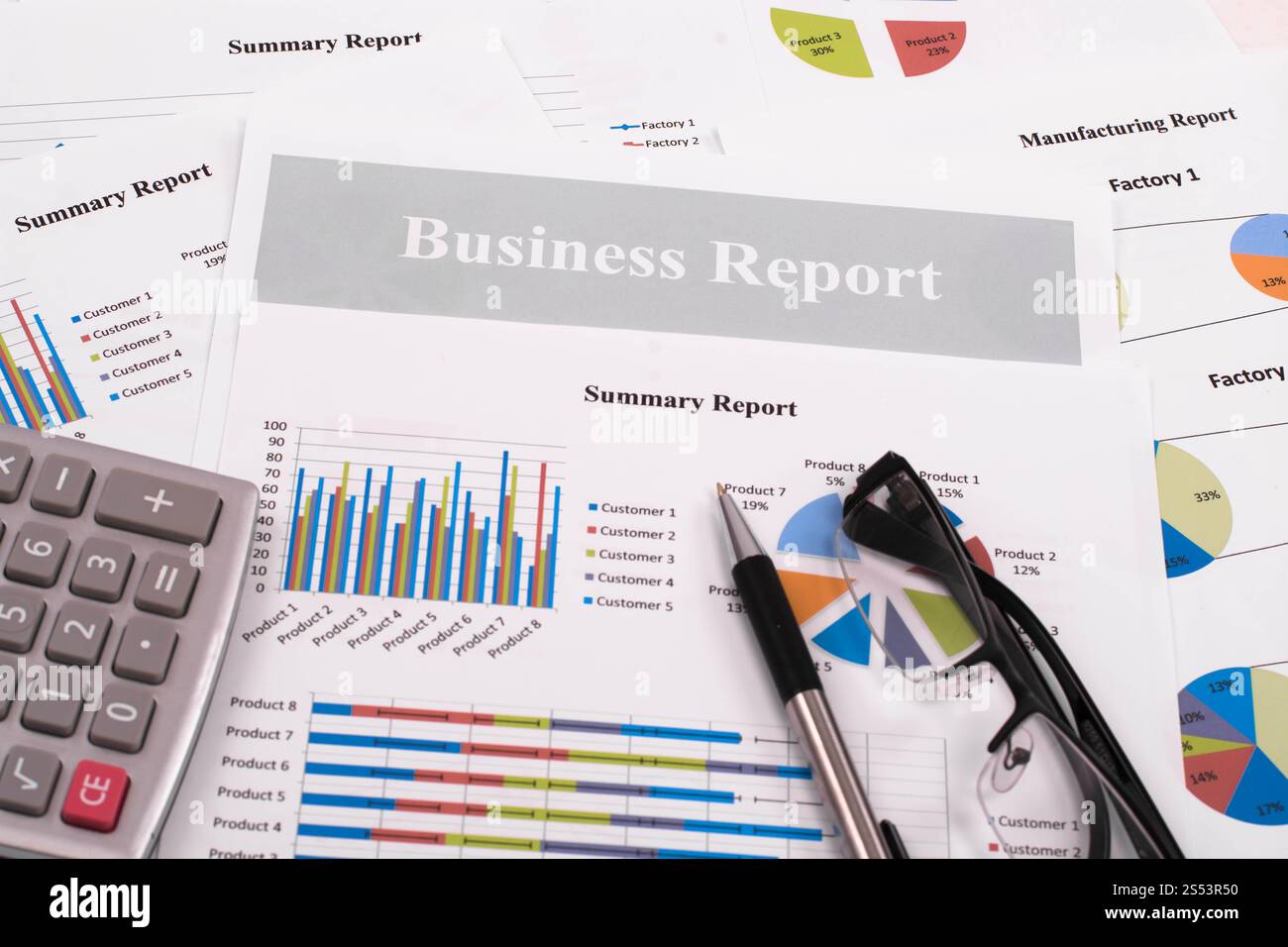 rapporto grafico aziendale, documento aziendale Foto Stock