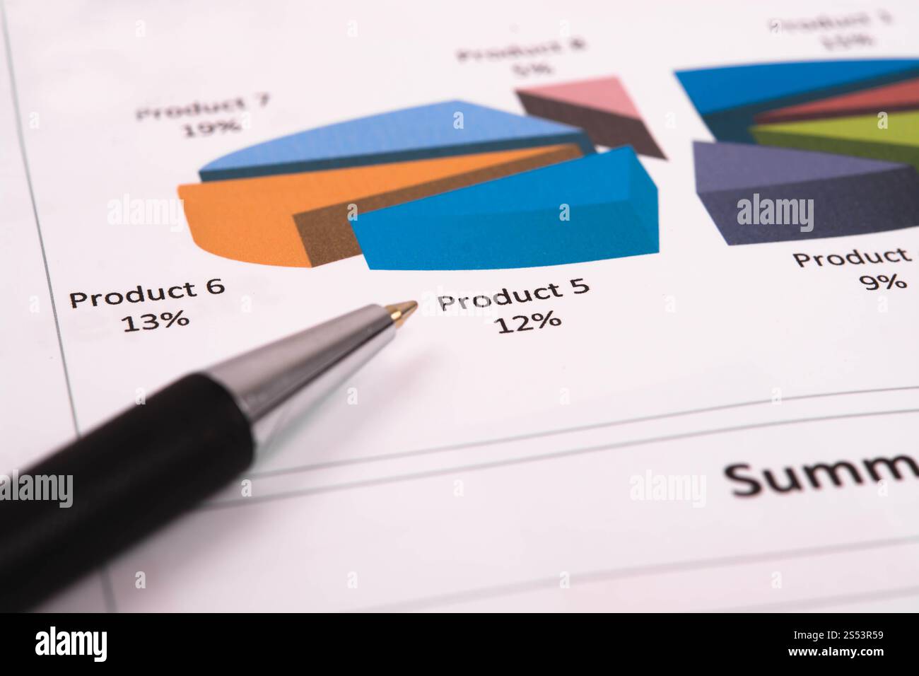 rapporto grafico aziendale, documento aziendale Foto Stock