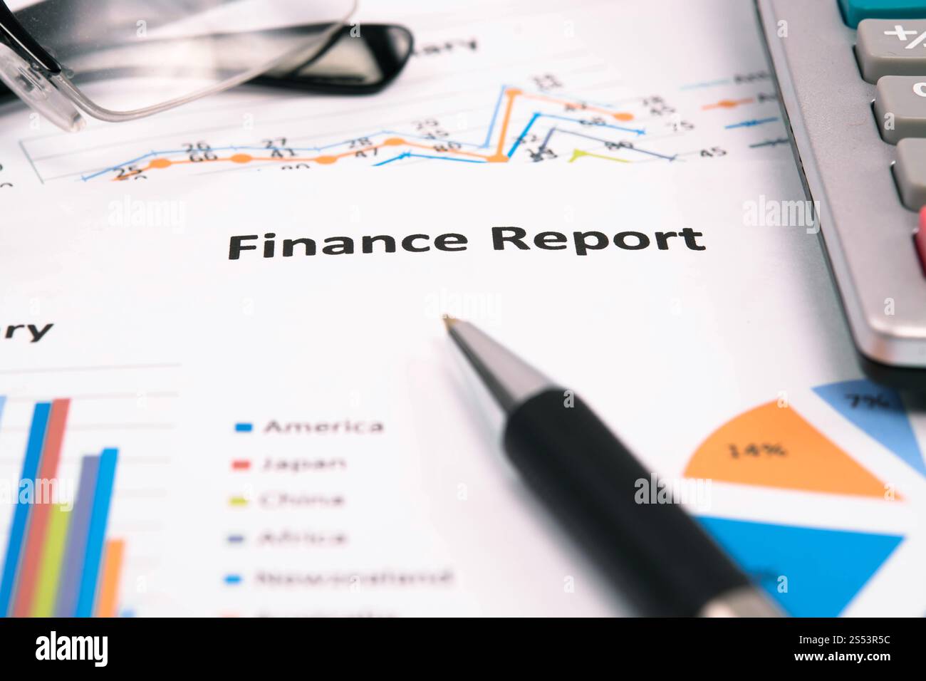 rapporto grafico aziendale, documento aziendale Foto Stock