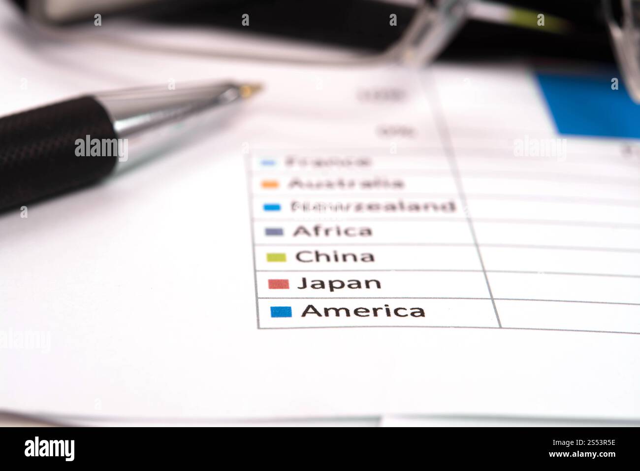rapporto grafico aziendale, documento aziendale Foto Stock