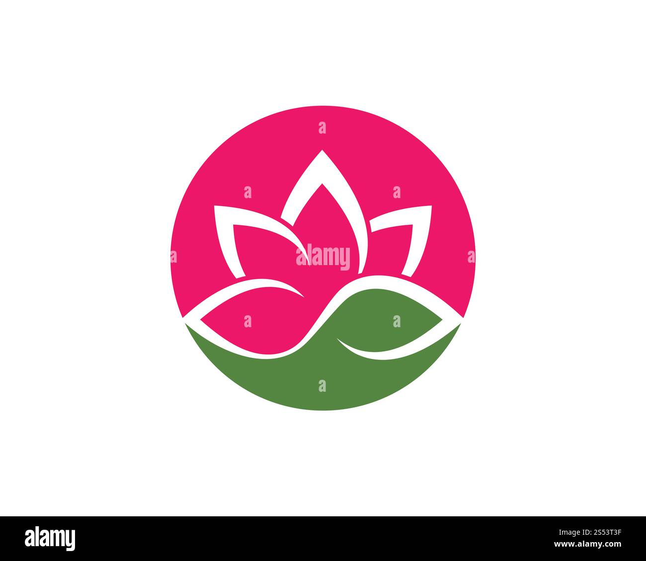 Icona modello logo di disegno Lotus Flowers, vettore di bellezza Foto Stock