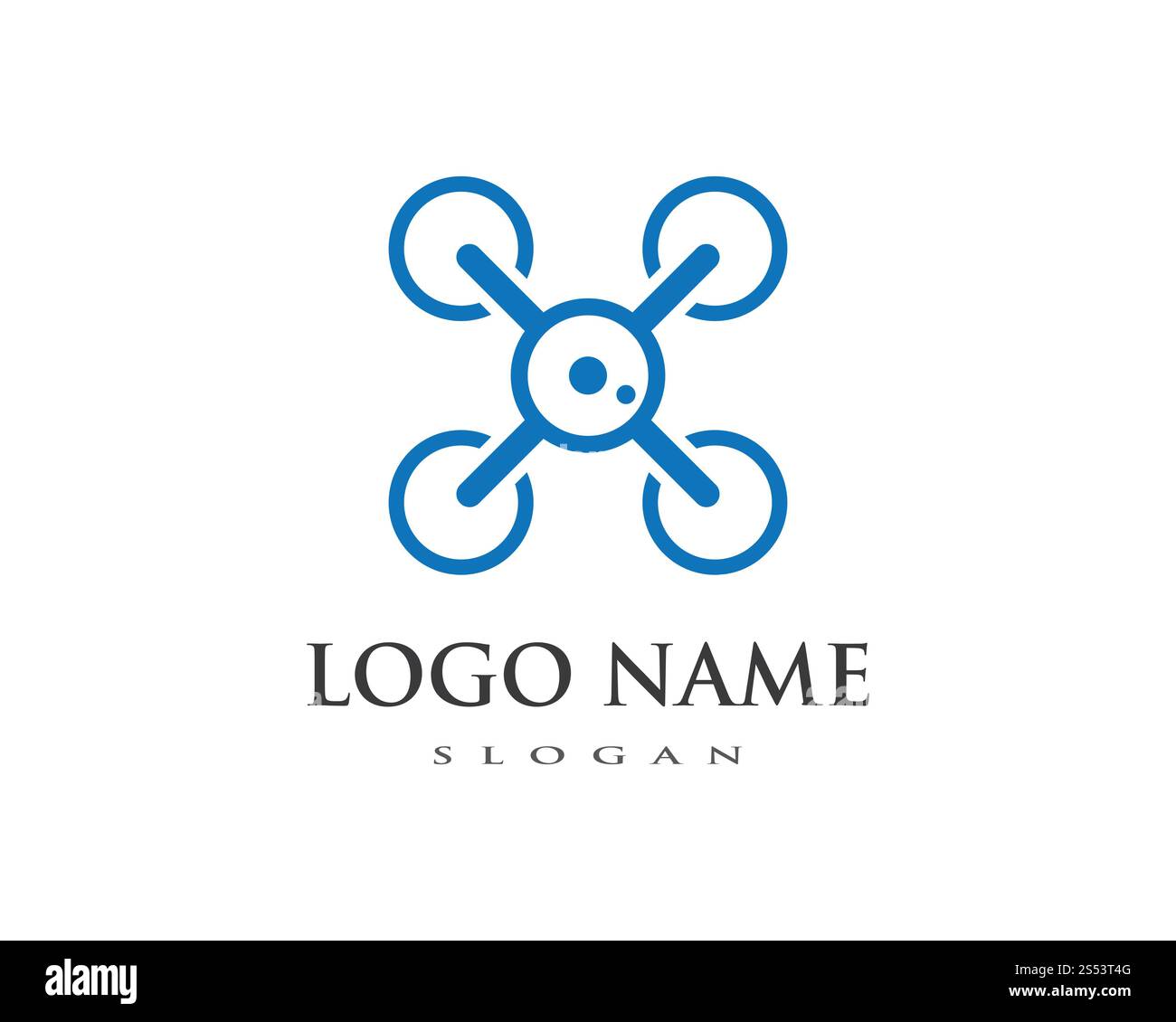 Modello vettore logo drone Foto Stock