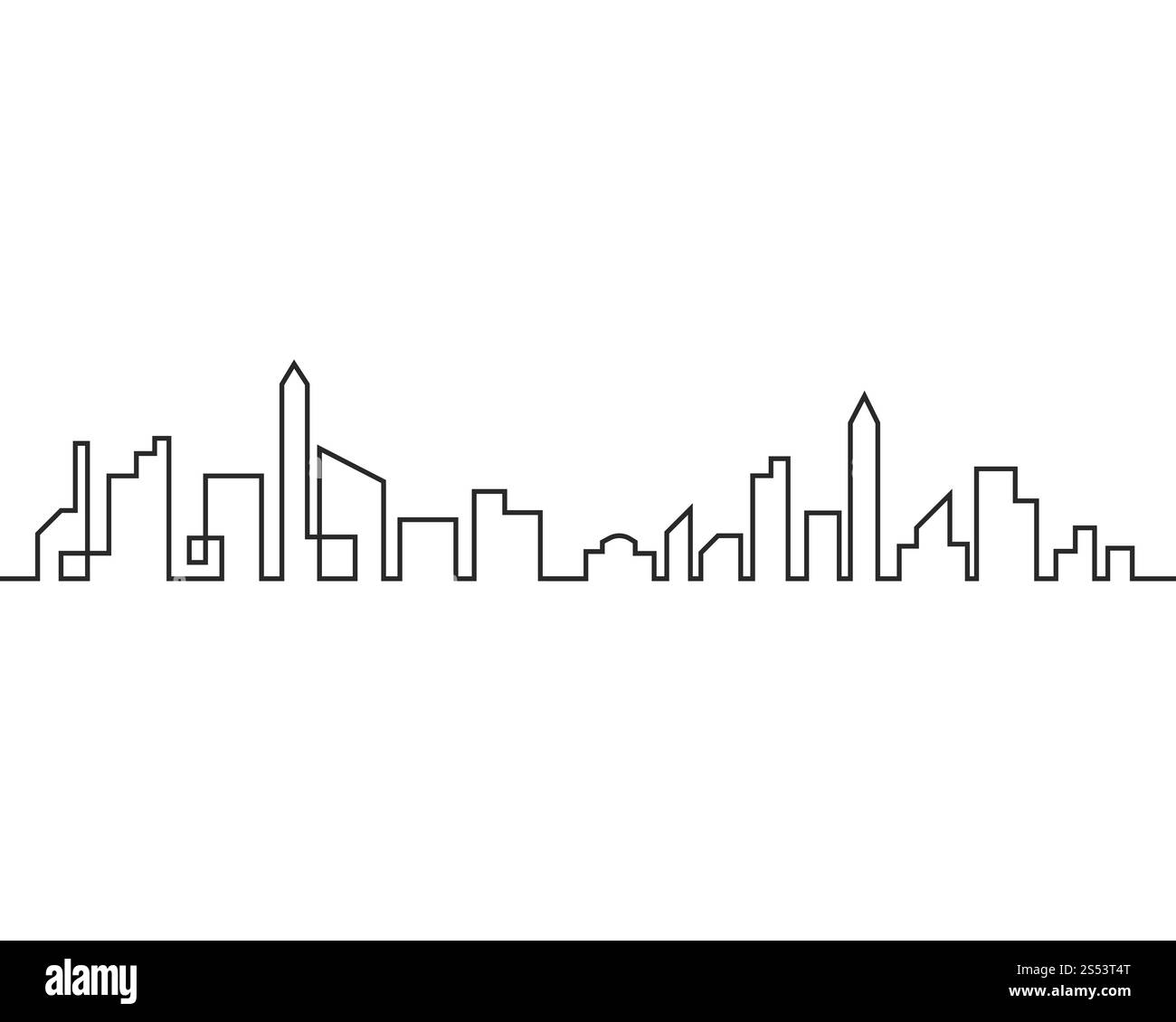 Città moderna skyline . città silhouette. illustrazione vettoriale in design piatto Foto Stock