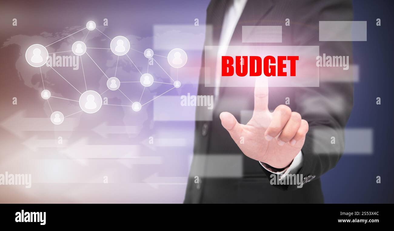 Testo "budget touch", concetto aziendale" Foto Stock
