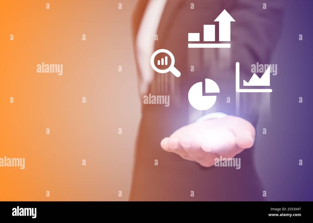 Mano di donne firma grafico di affari, concetto di affari Foto Stock