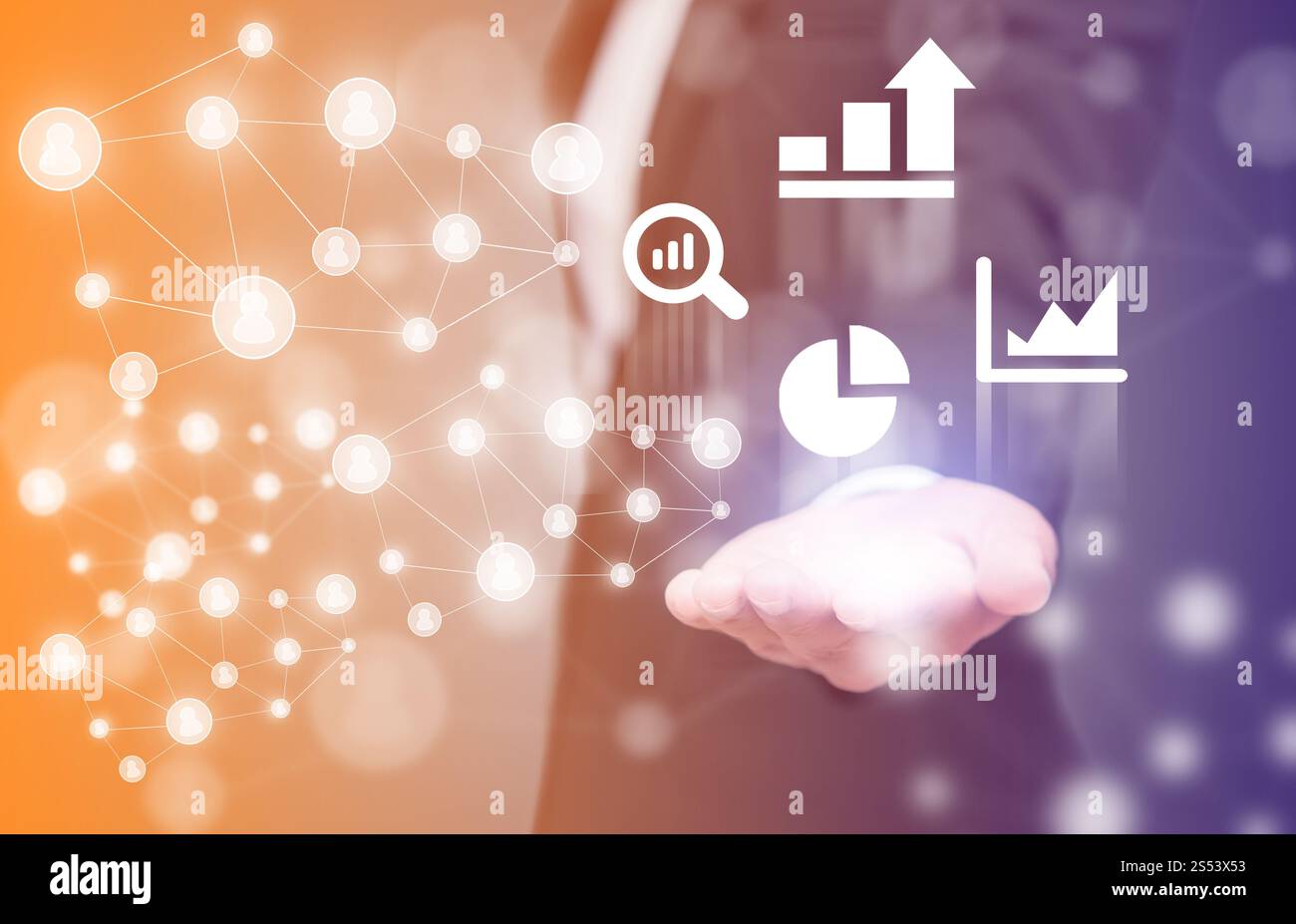 Mano di donne firma grafico di affari, concetto di affari Foto Stock