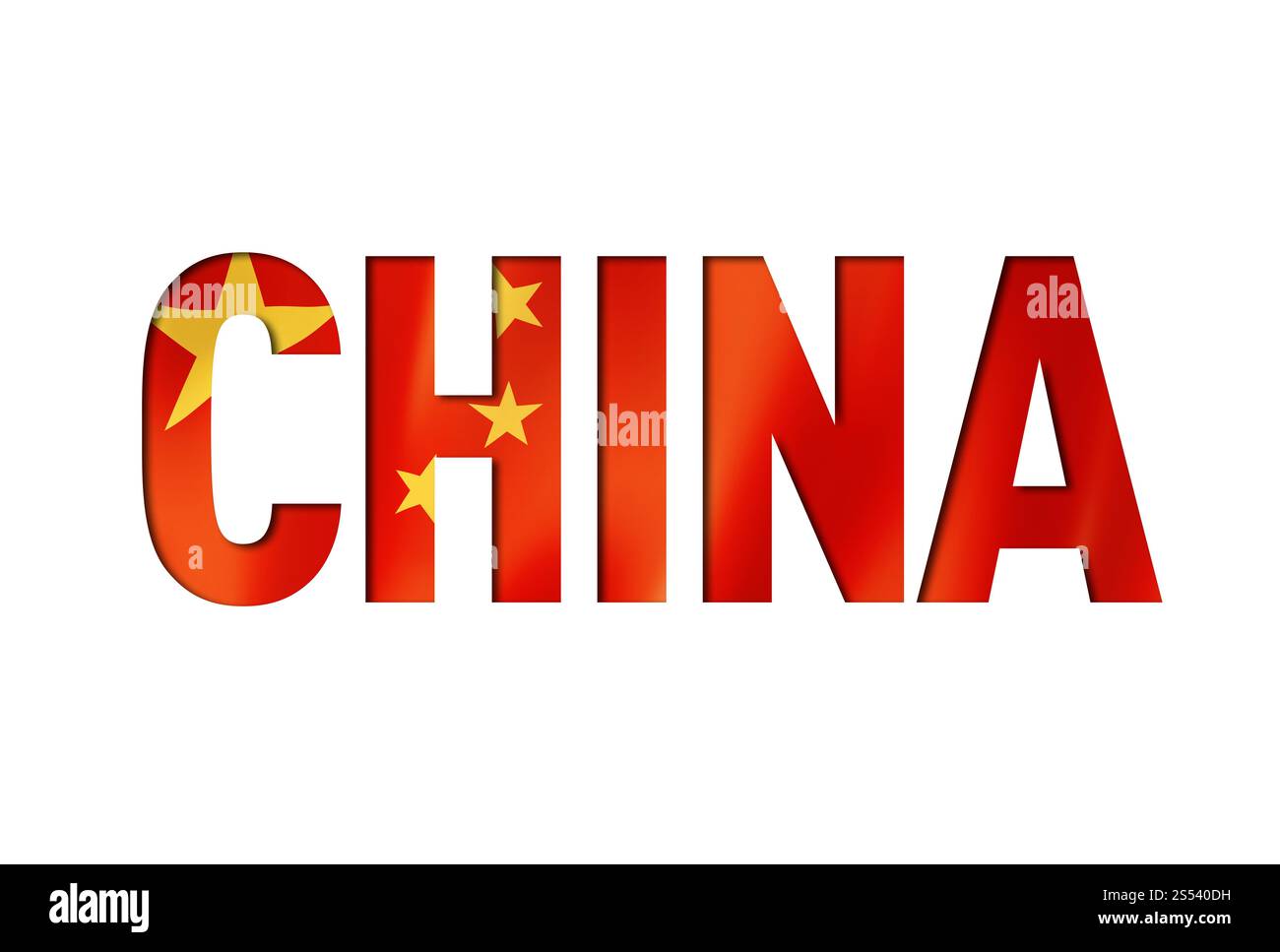 carattere del testo della bandiera cinese. sfondo simbolo cina. carattere del testo della bandiera cinese Foto Stock