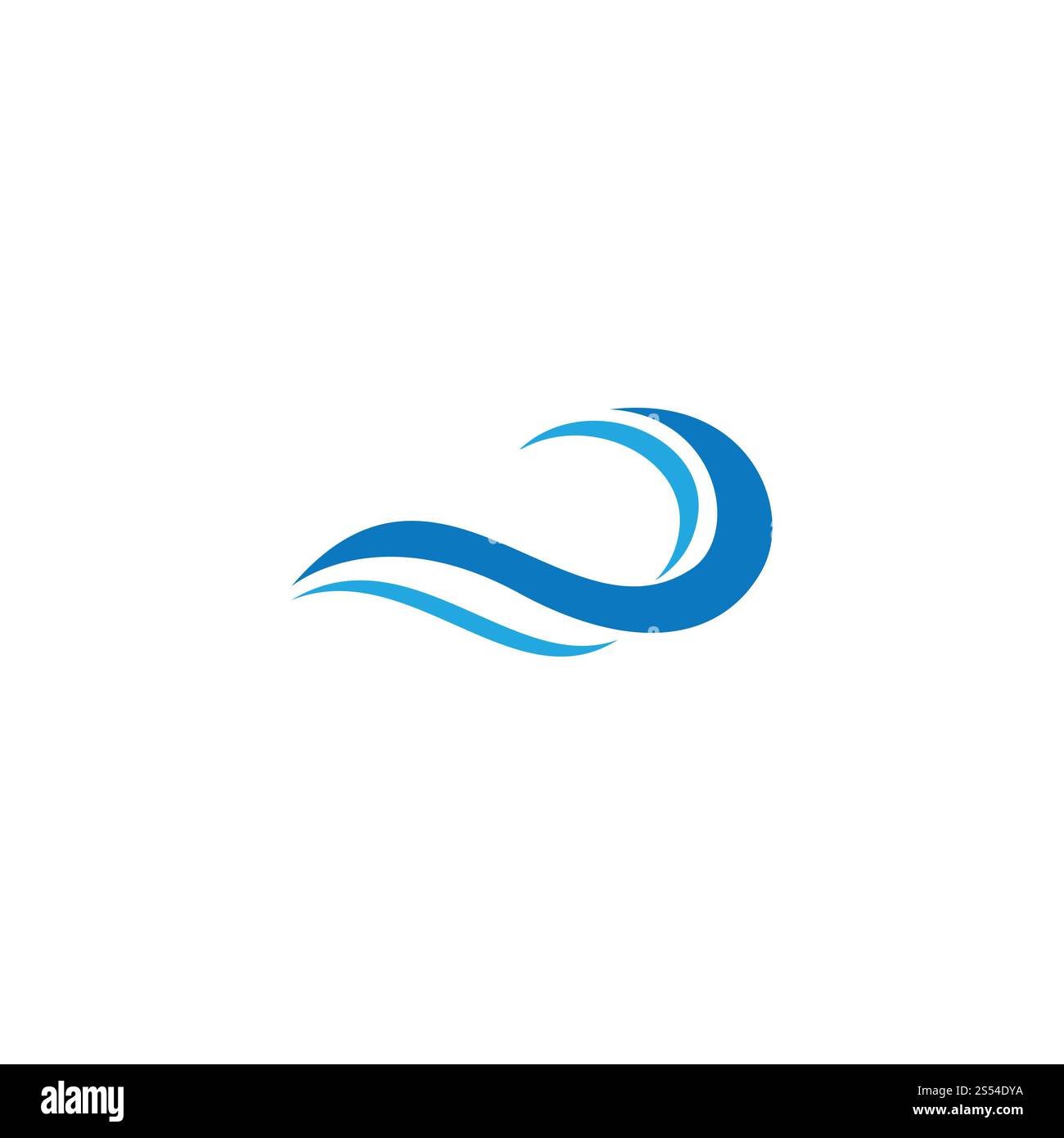 Aqua, simbolo dell'onda dell'acqua e vettore modello logo icona Foto Stock