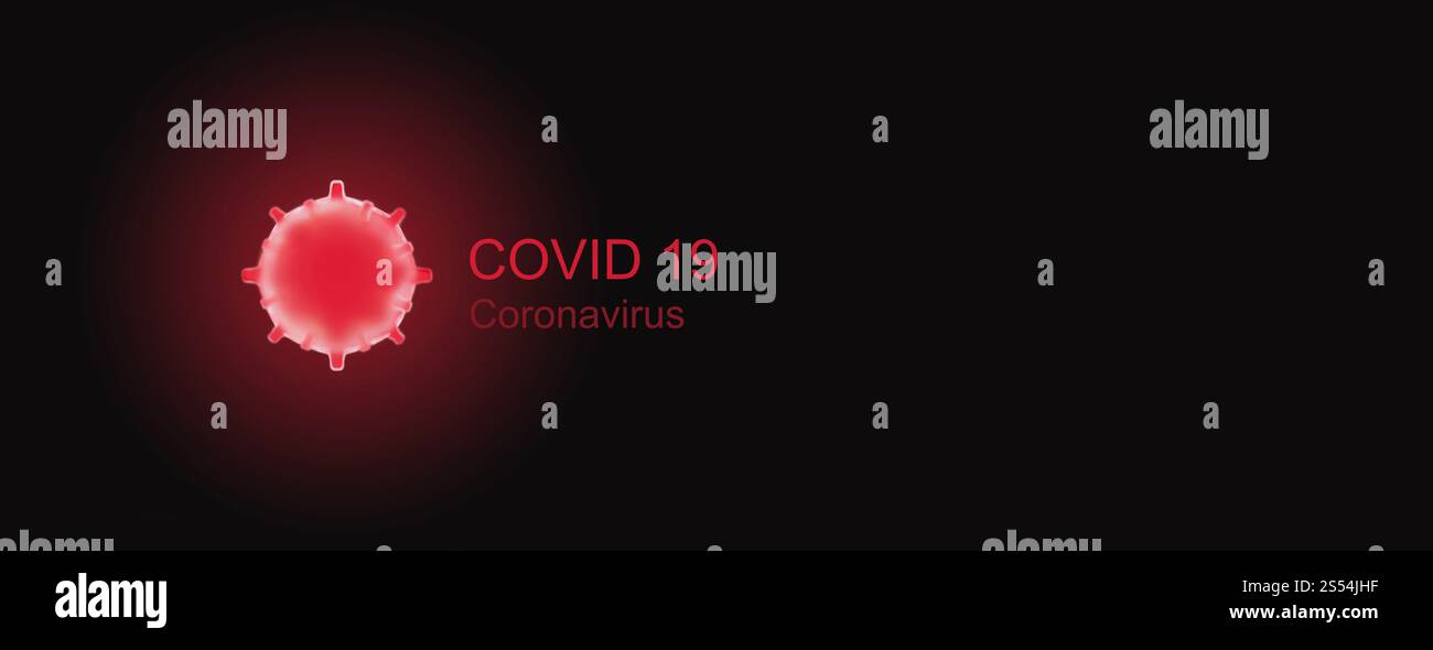 Influenza del coronavirus pericolosa Covid-19 Coronavirus cellula del virus Covid-19 sfondo del coronavirus disegnato a mano Foto Stock