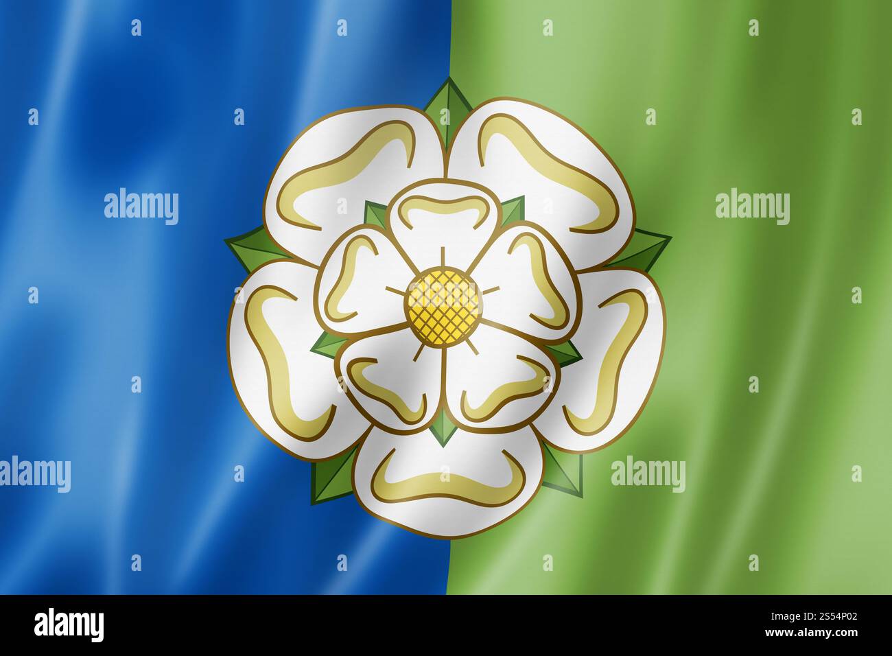 East Riding of Yorkshire County flag, collezione di striscioni ondulati del Regno Unito. Illustrazione 3D. East Riding of Yorkshire County flag, Regno Unito Foto Stock