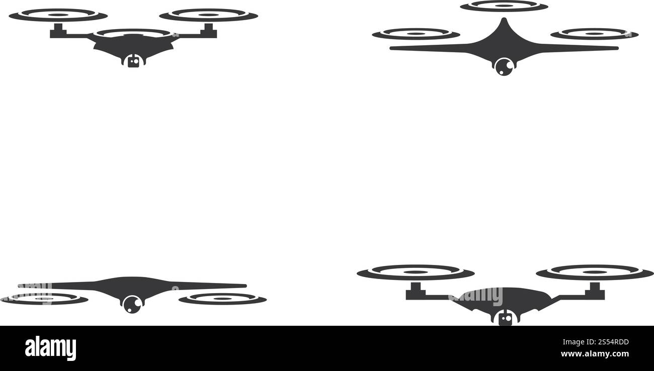 Modello vettore logo drone Illustrazione Vettoriale