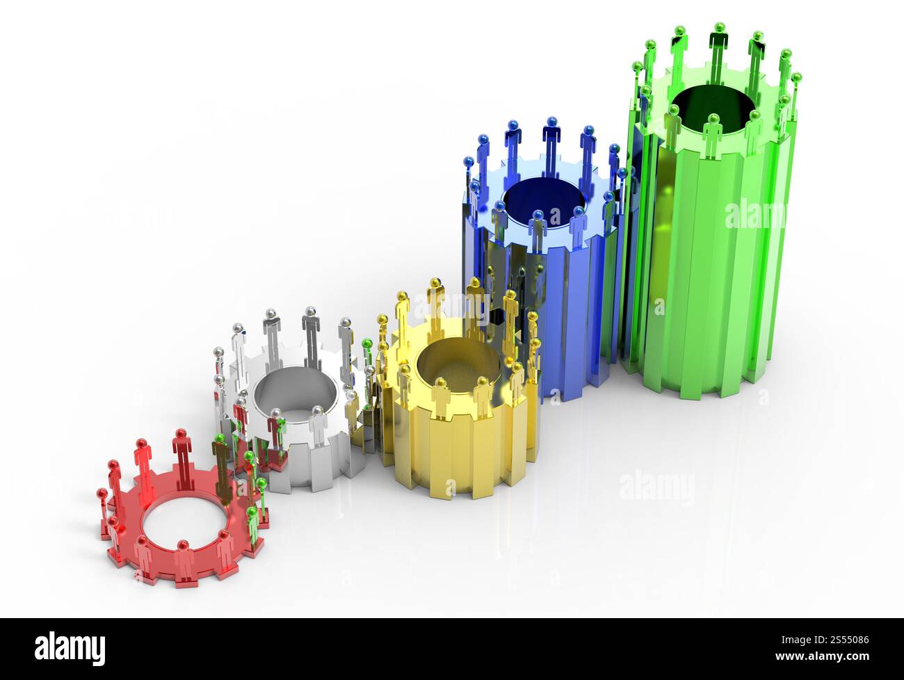 Business cog barra grafico di crescita come concetto Foto Stock