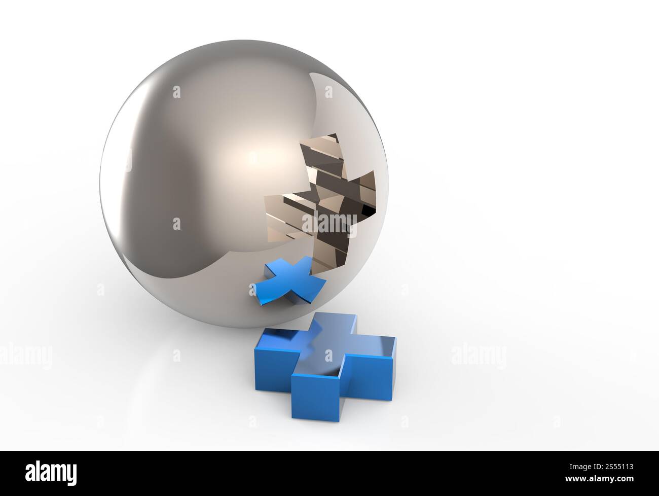 Medico scienziato mano virtuale mostra primo segno di aiuto in laboratorio Foto Stock