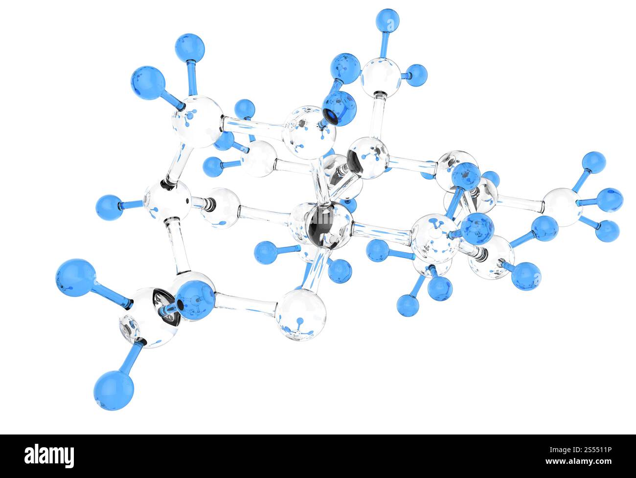 Vetro di molecola 3d colori su sfondo bianco Foto Stock