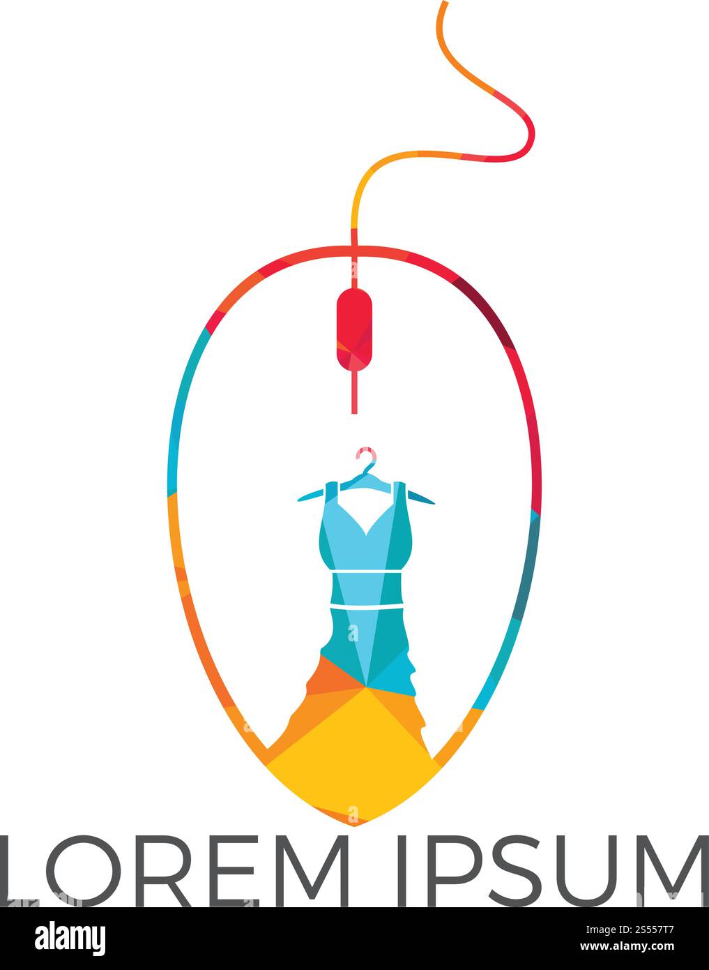 Design del logo online Fashion sale. Illustrazione vettoriale del modello del logo di vendita della moda delle donne Illustrazione Vettoriale