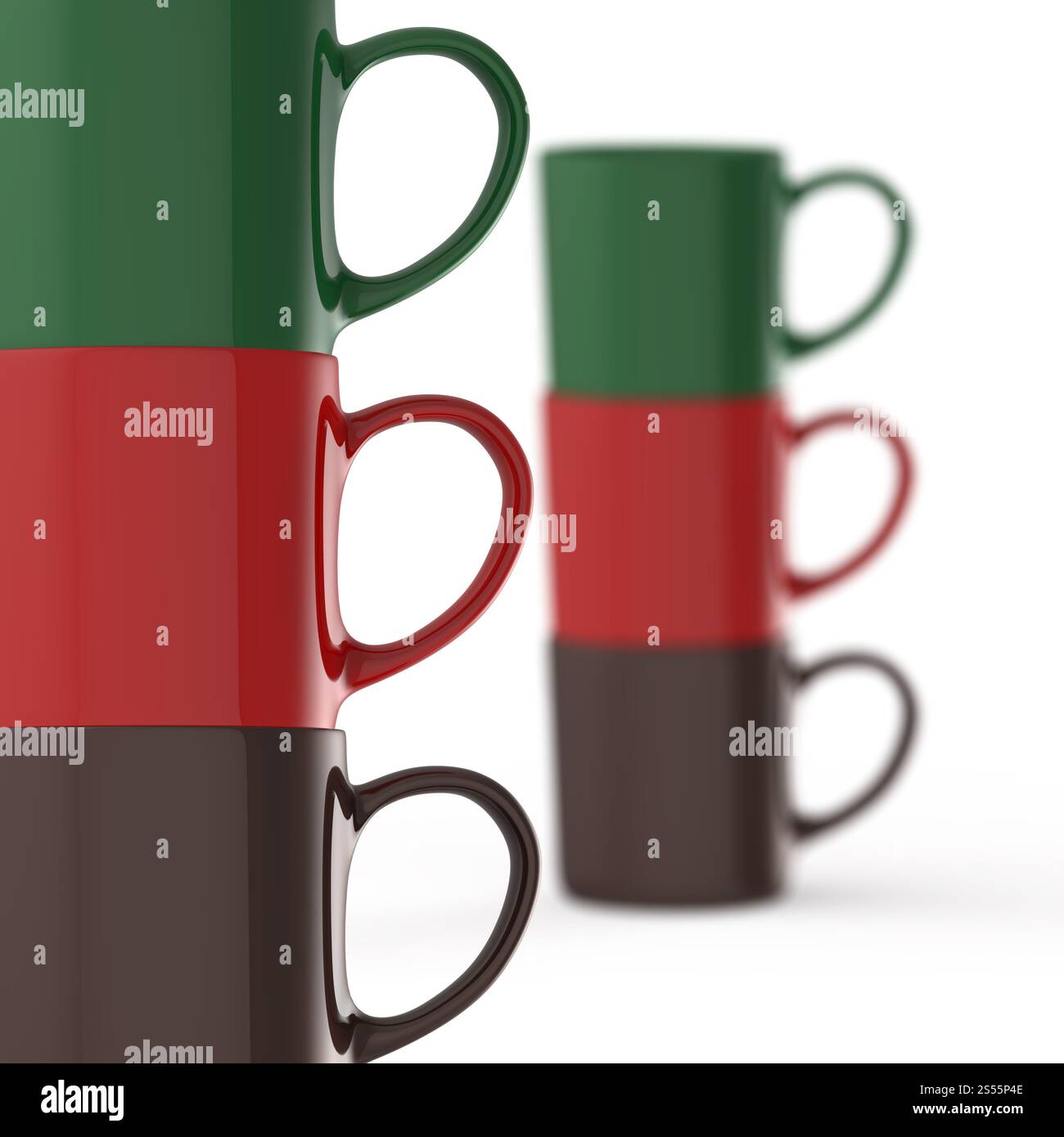 Tazza da caffè 3d su sfondo bianco Foto Stock