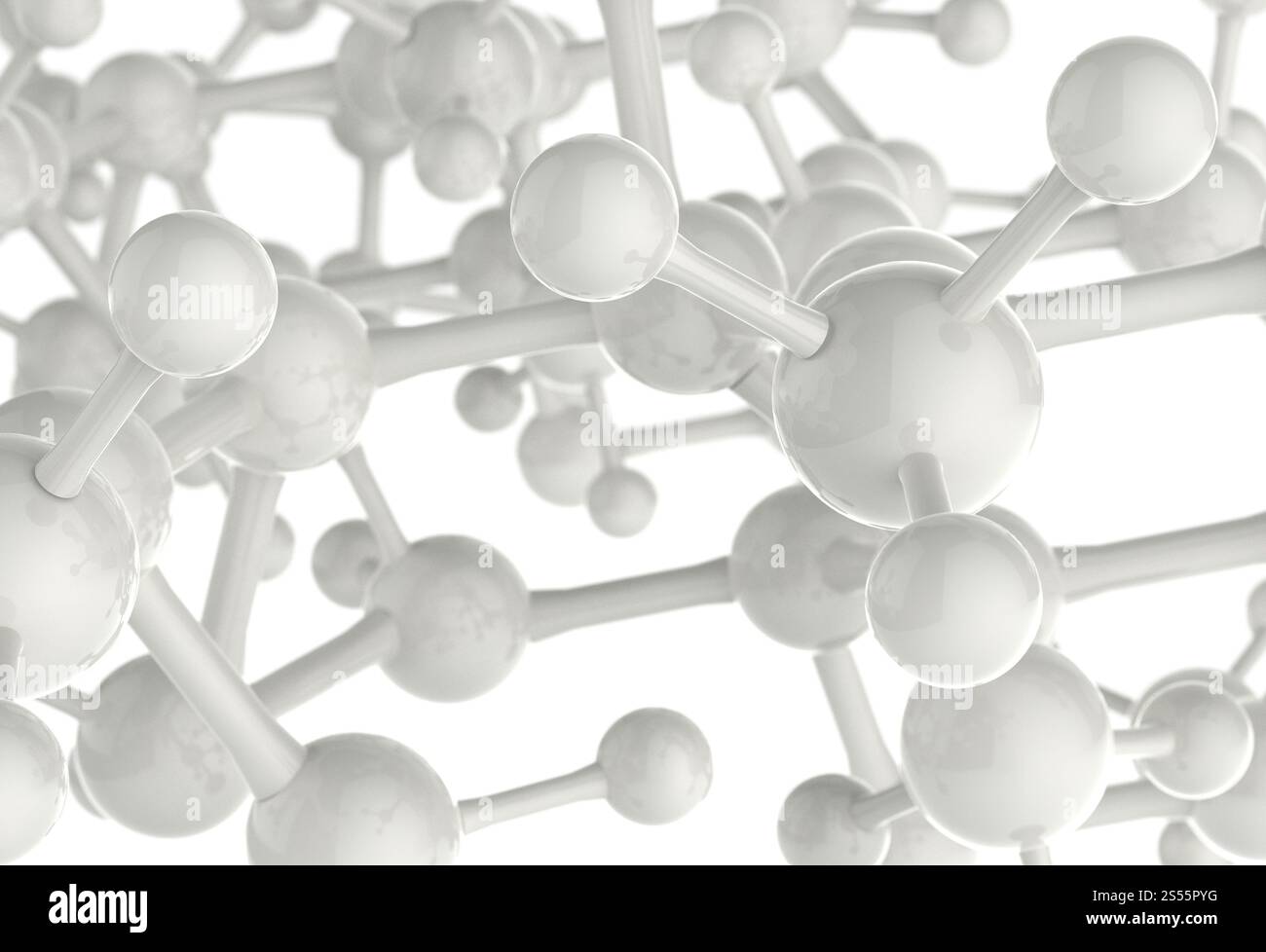 Molecola di colore bianco 3d come concetto Foto Stock