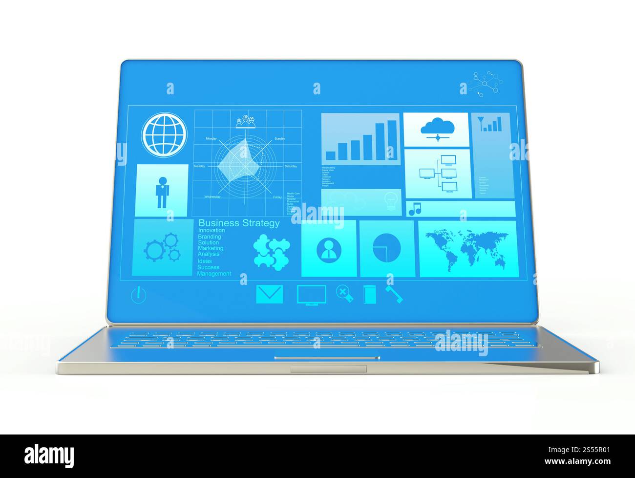Laptop notebook ultrabook con nuovo inteface come concetto Foto Stock