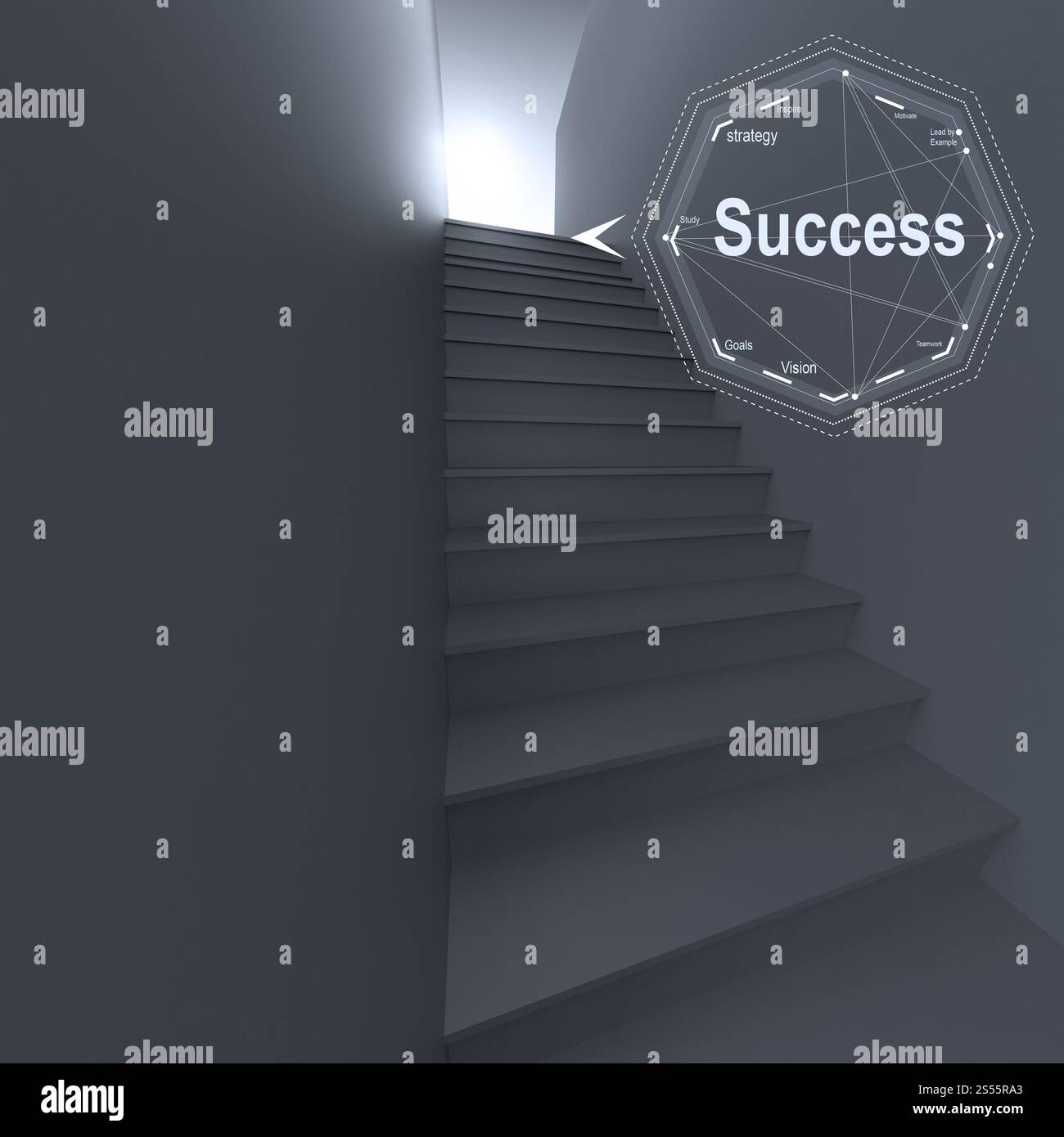 3d scala di successo come il concetto di business Foto Stock