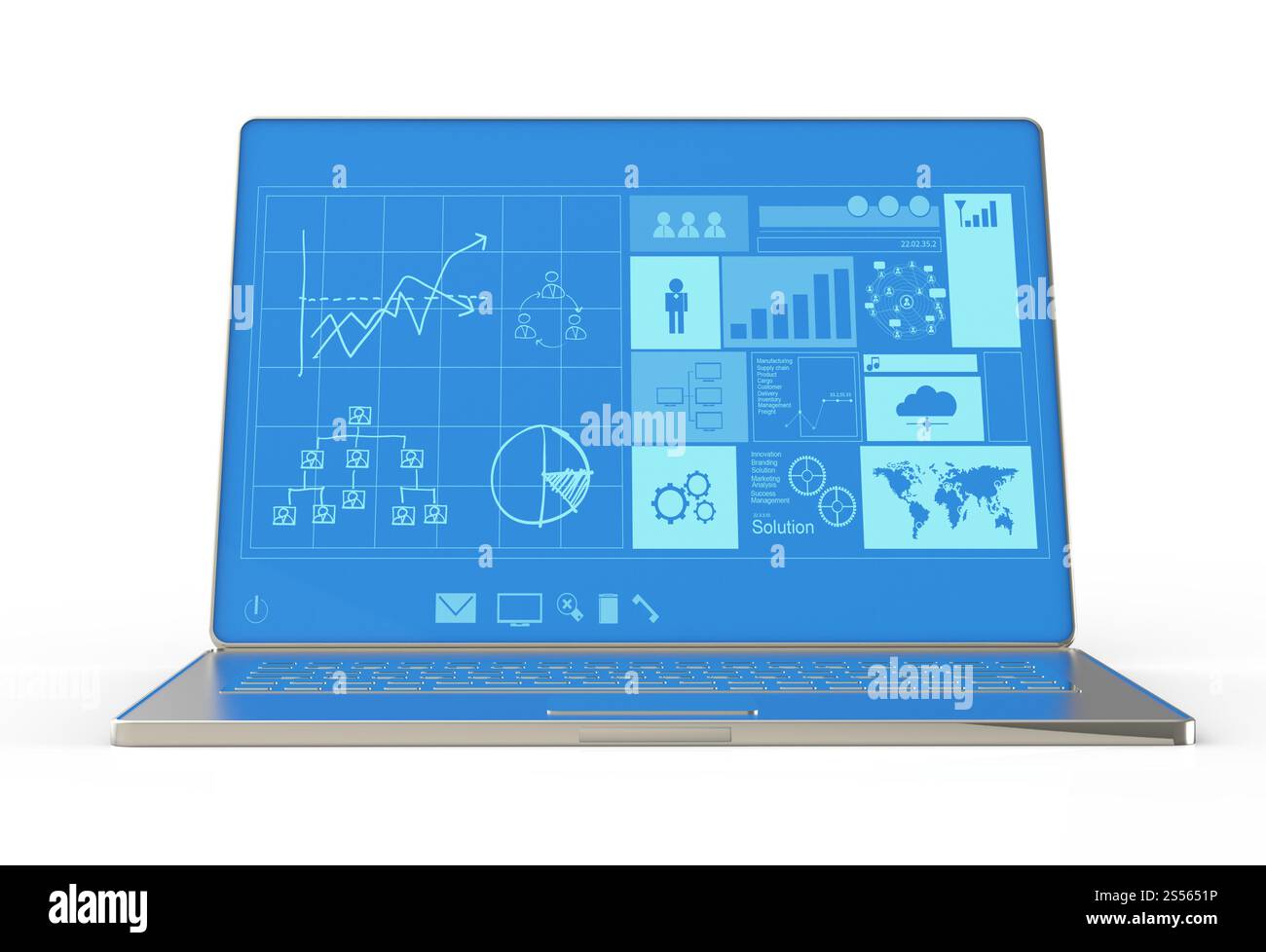 Laptop notebook ultrabook con nuovo inteface come concetto Foto Stock