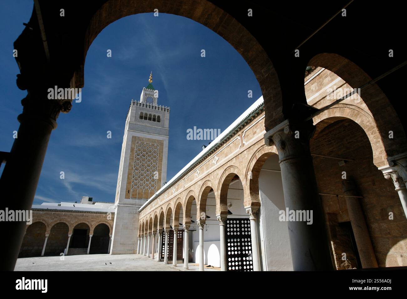 La moschea Ez Zitouna o al Zaytuna nella Medina della città Vecchia di Tunisi nel nord della Tunisia in Nord Africa, Tunisia, Sidi Bou Sair, marzo 2009. Foto Stock