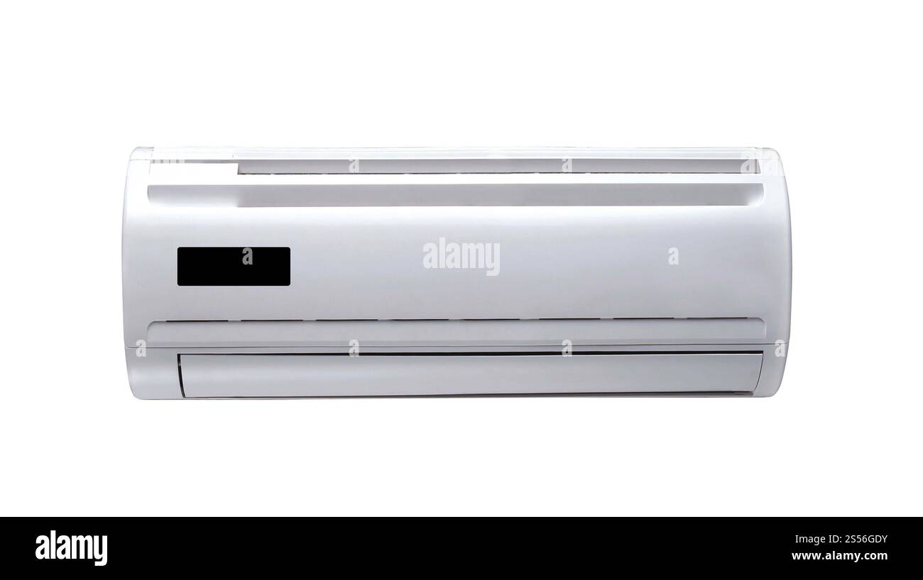 condizionatore isolato su sfondo bianco. balsamo bianco Foto Stock